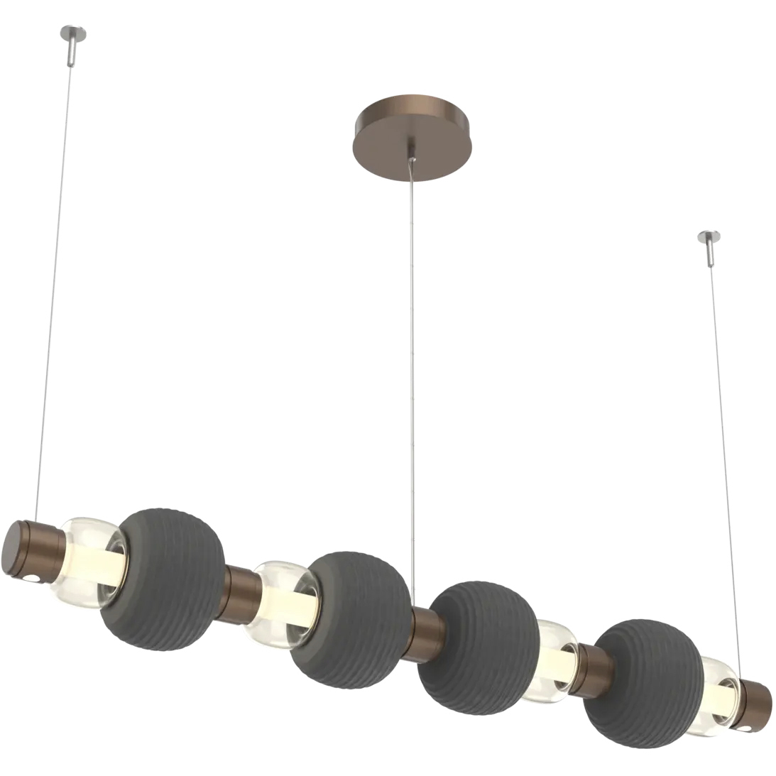 Torno Mandrel LED 53.3 inch Burnished Bronze with Charcoal Linear Chandelier Ceiling Light