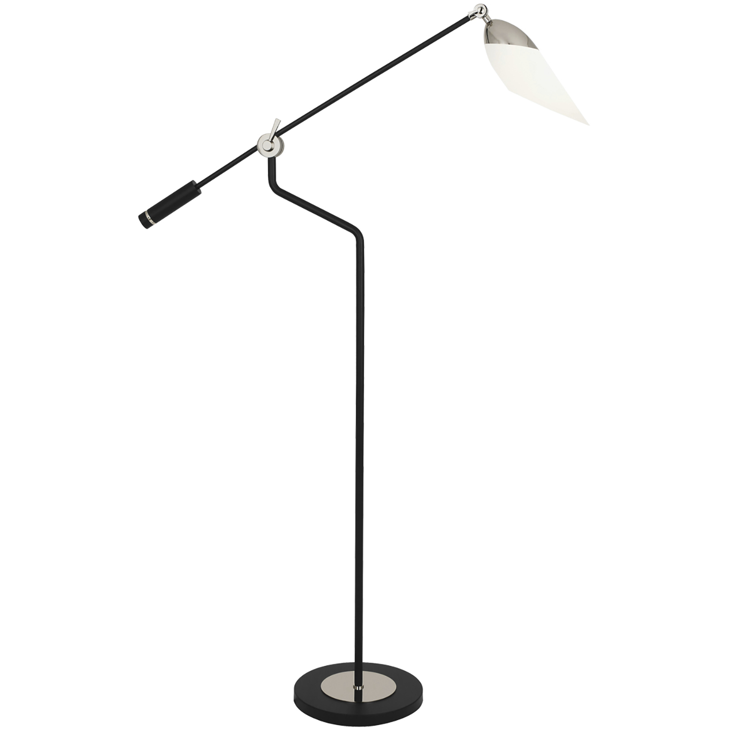 Ferdinand 61 inch 60 watt Matte Black Painted / Polished Nickel Floor Lamp Portable Light