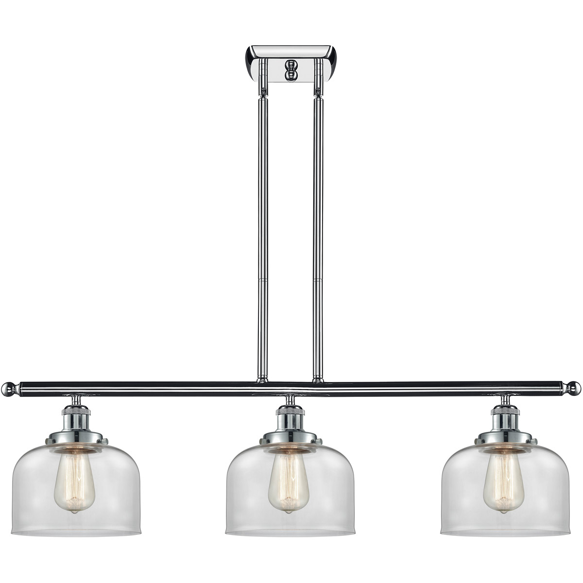 Ballston Large Bell LED 36 inch Polished Chrome Island Light Ceiling Light in Clear Glass, Ballston