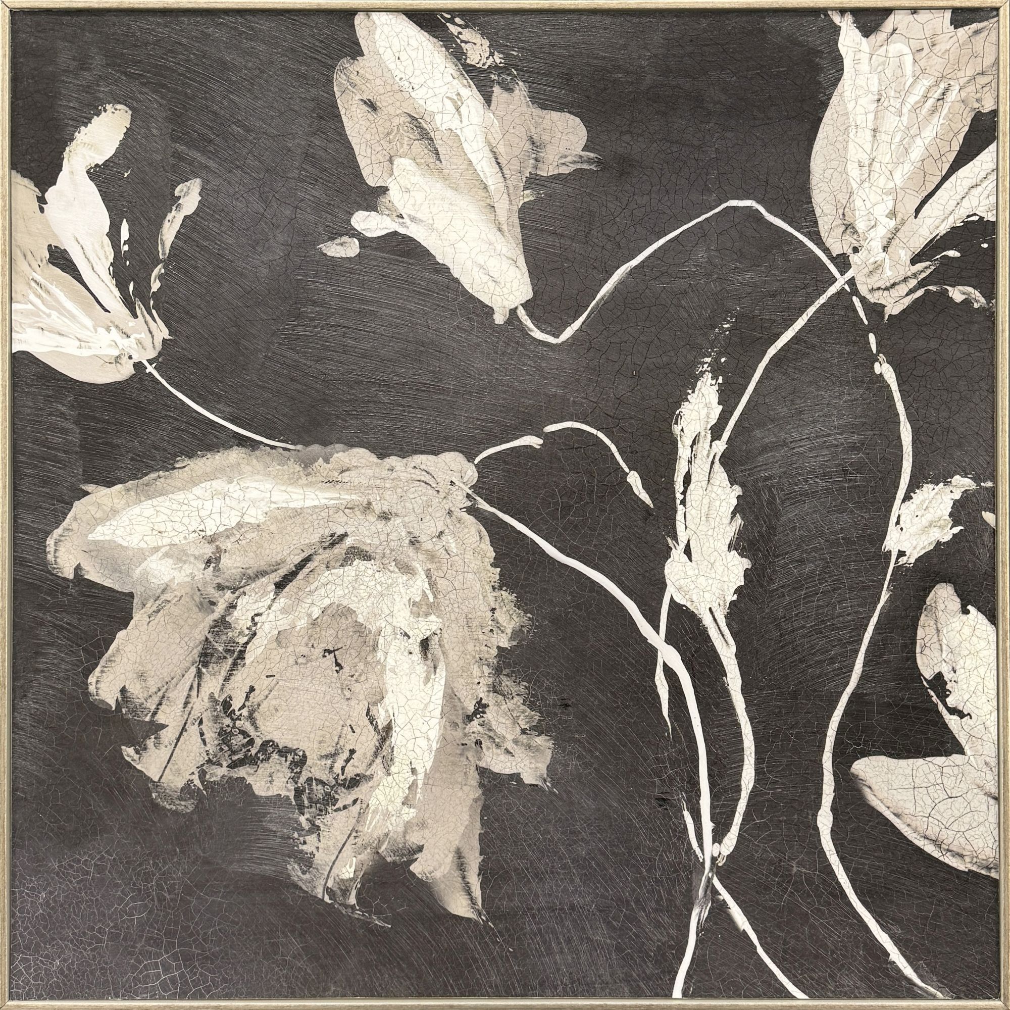 Neutral Flora 25 X 25 inch Non-Glass Framed Art, Propac