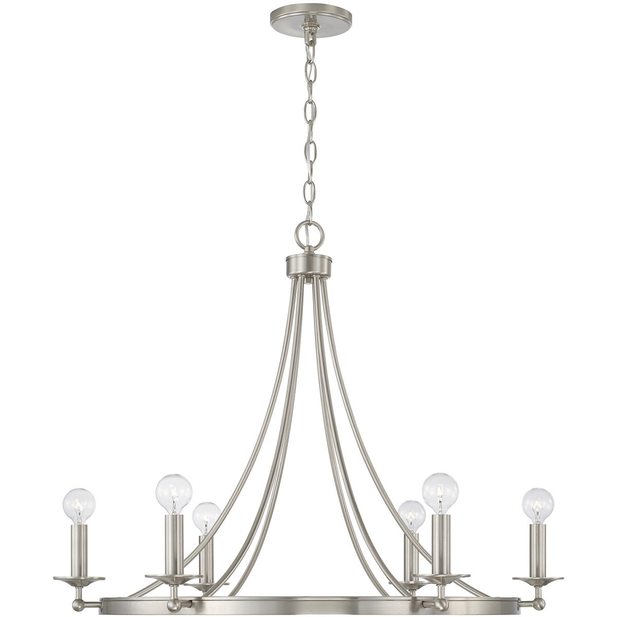 Austin Allen Co. AA1005BN Elijah 6 Light 30 inch Brushed Nickel Chandelier Ceiling Light