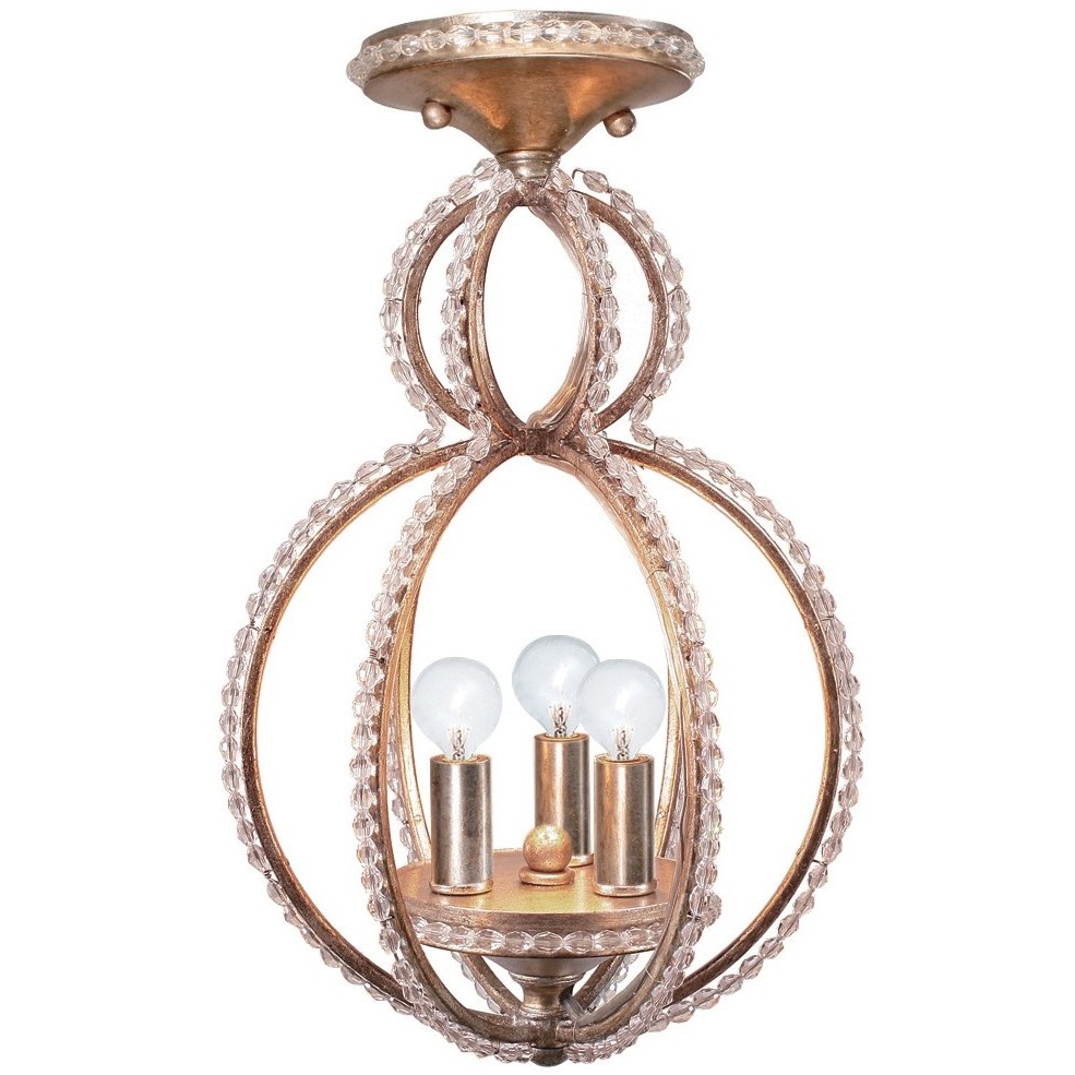 Garland 3 Light 9.5 inch Distressed Twilight Semi Flush Ceiling Light