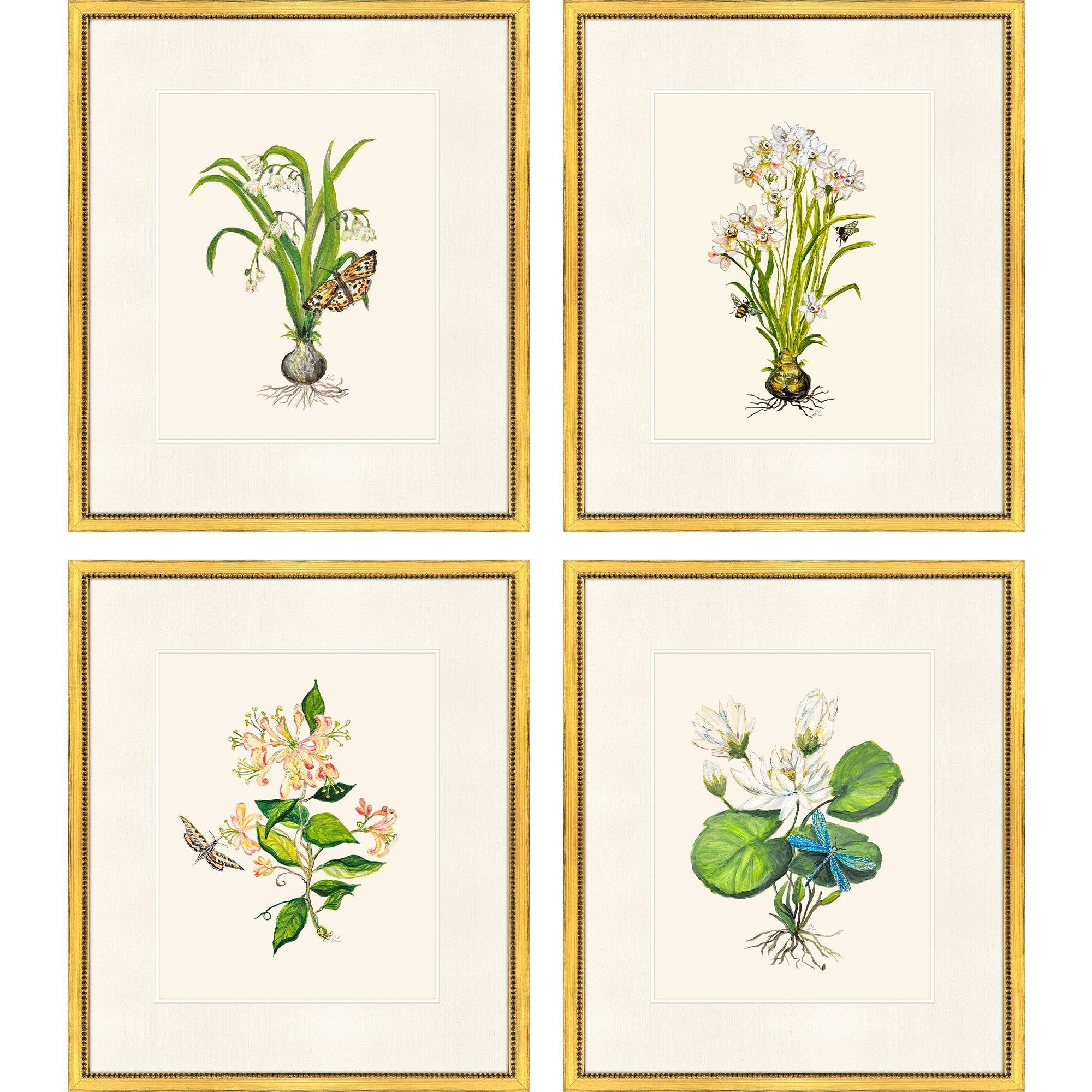 Delicate Medley Multi and Green and White and Pink Framed Art