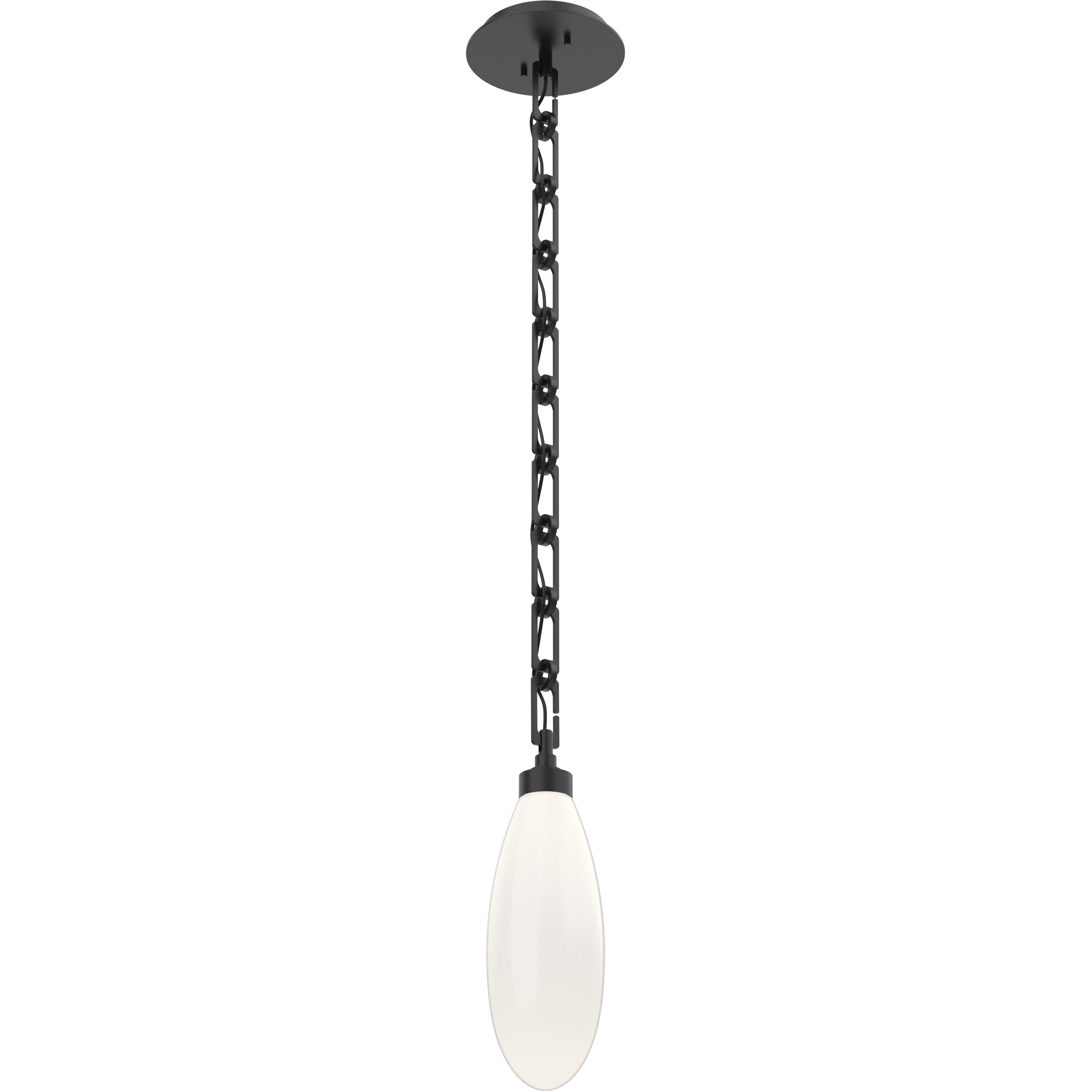 Fiori LED 6 inch Matte Black Pendant Ceiling Light in Rectangular Chain