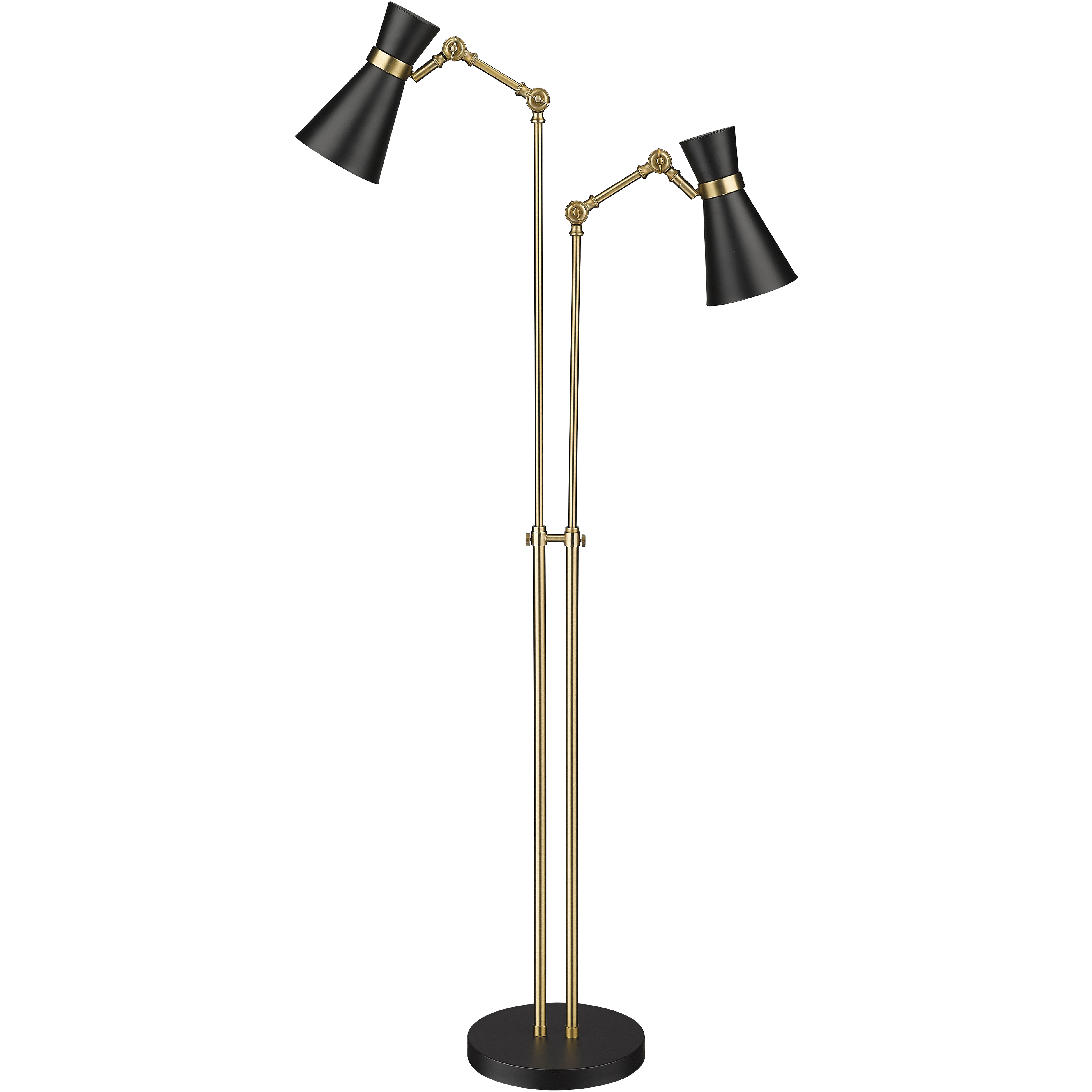 Soriano 56.5 inch 60.00 watt Matte Black and Heritage Brass Floor Lamp Portable Light