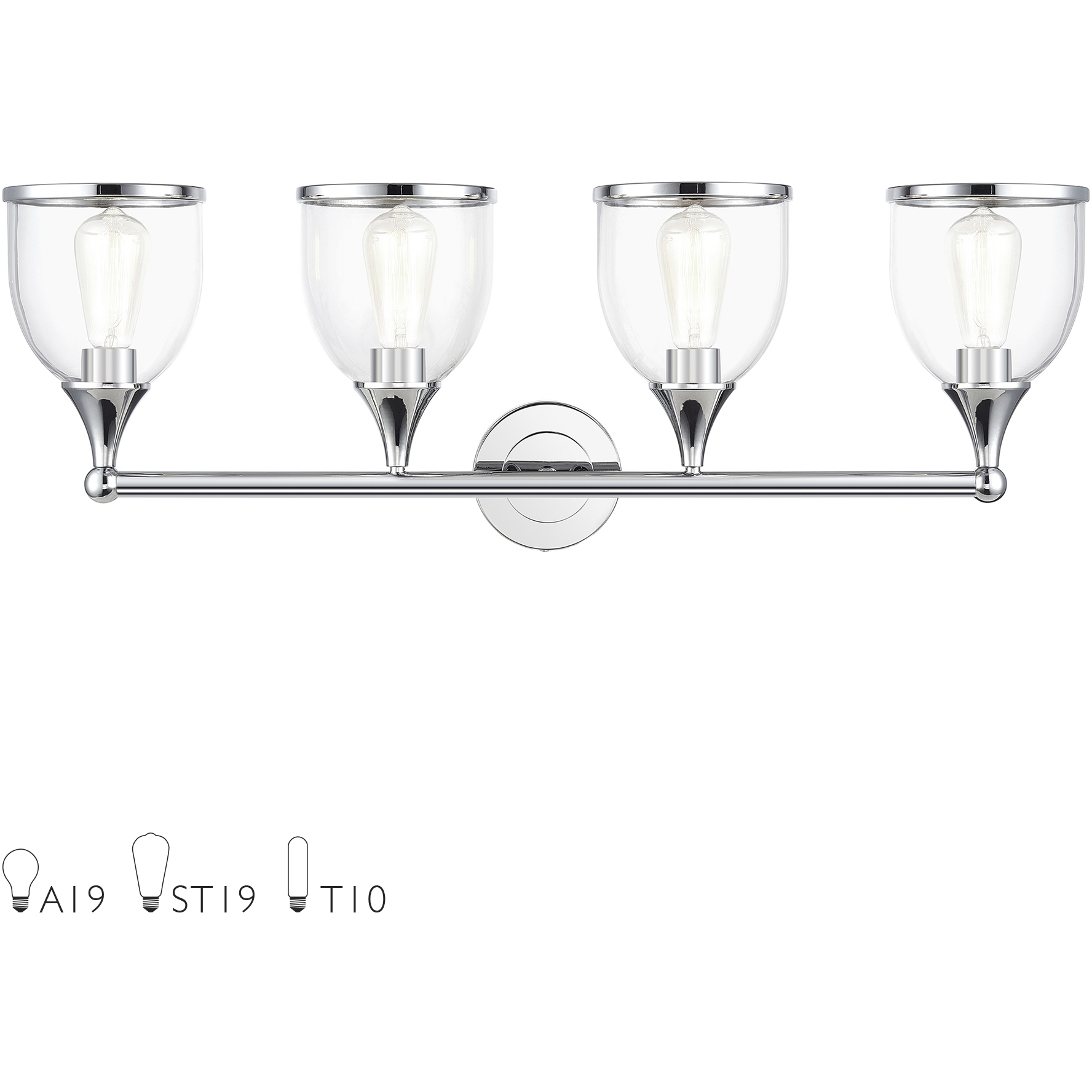 Ashridge 4 Light 35.75 inch Polished Chrome Vanity Wall Sconce Wall Light