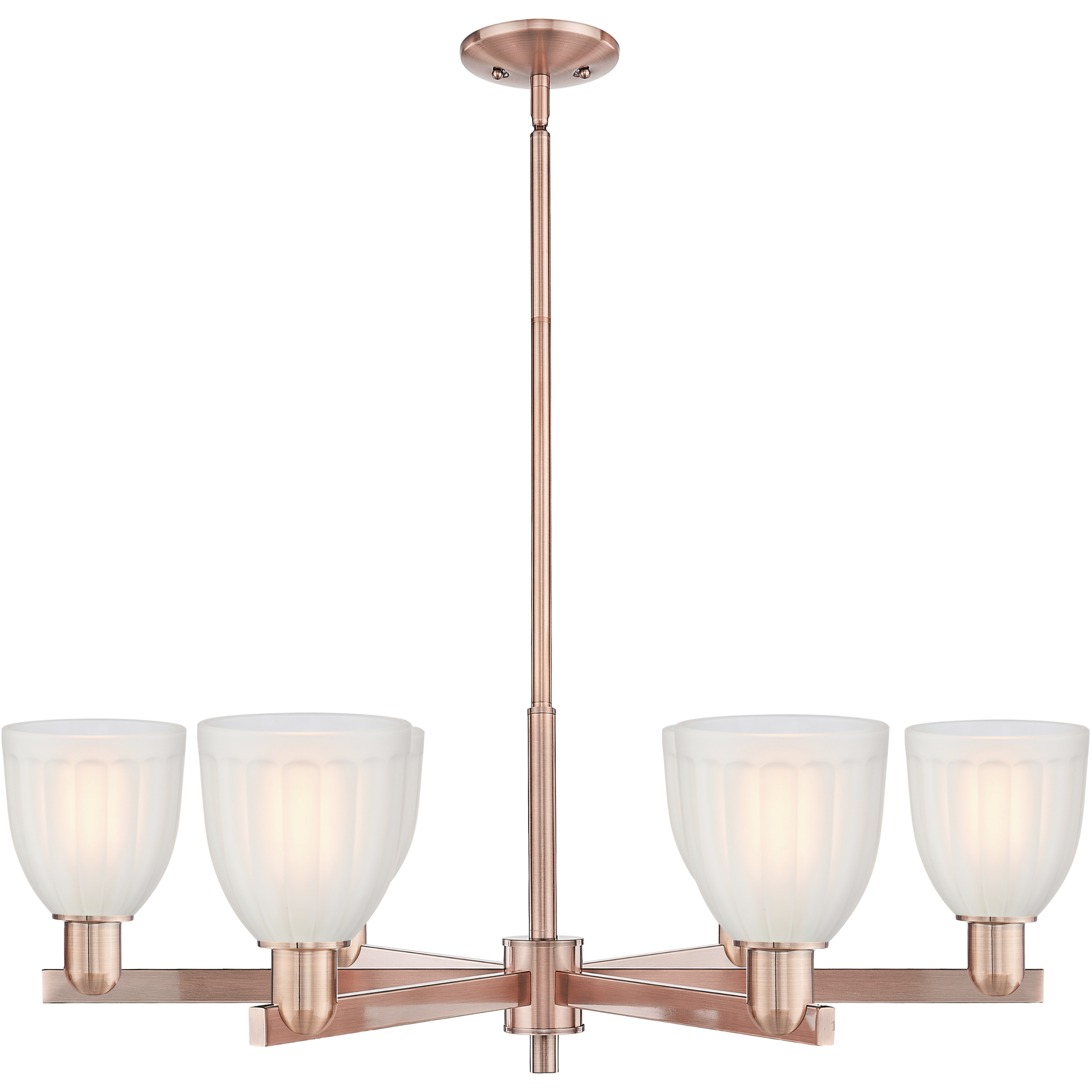 Arcadia Brookfield 6 Light 36 inch Antique Copper Chandelier Ceiling Light