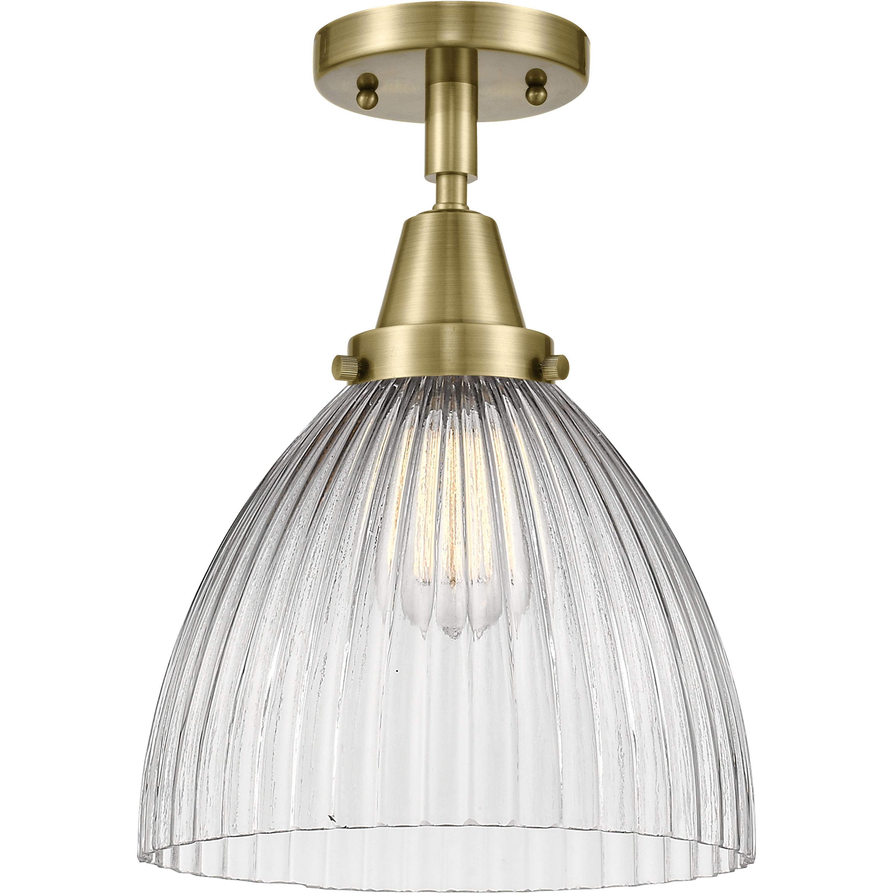 Franklin Restoration Seneca Falls 1 Light 10 inch Antique Brass Flush Mount Ceiling Light