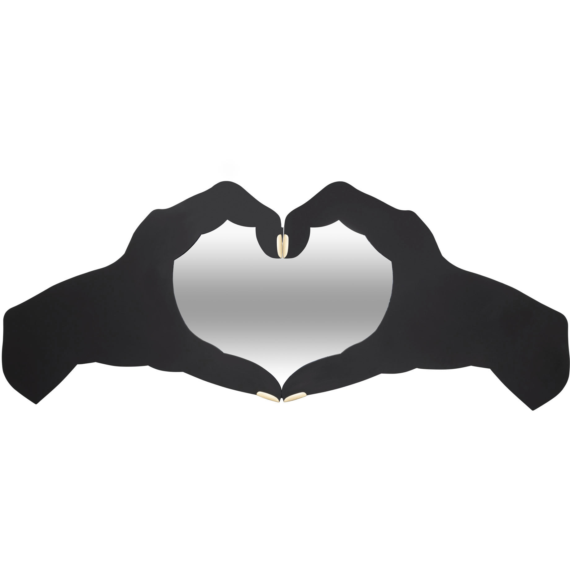 Loving Hands 60 X 24 inch Matte Black and French Gold Wall Mirror
