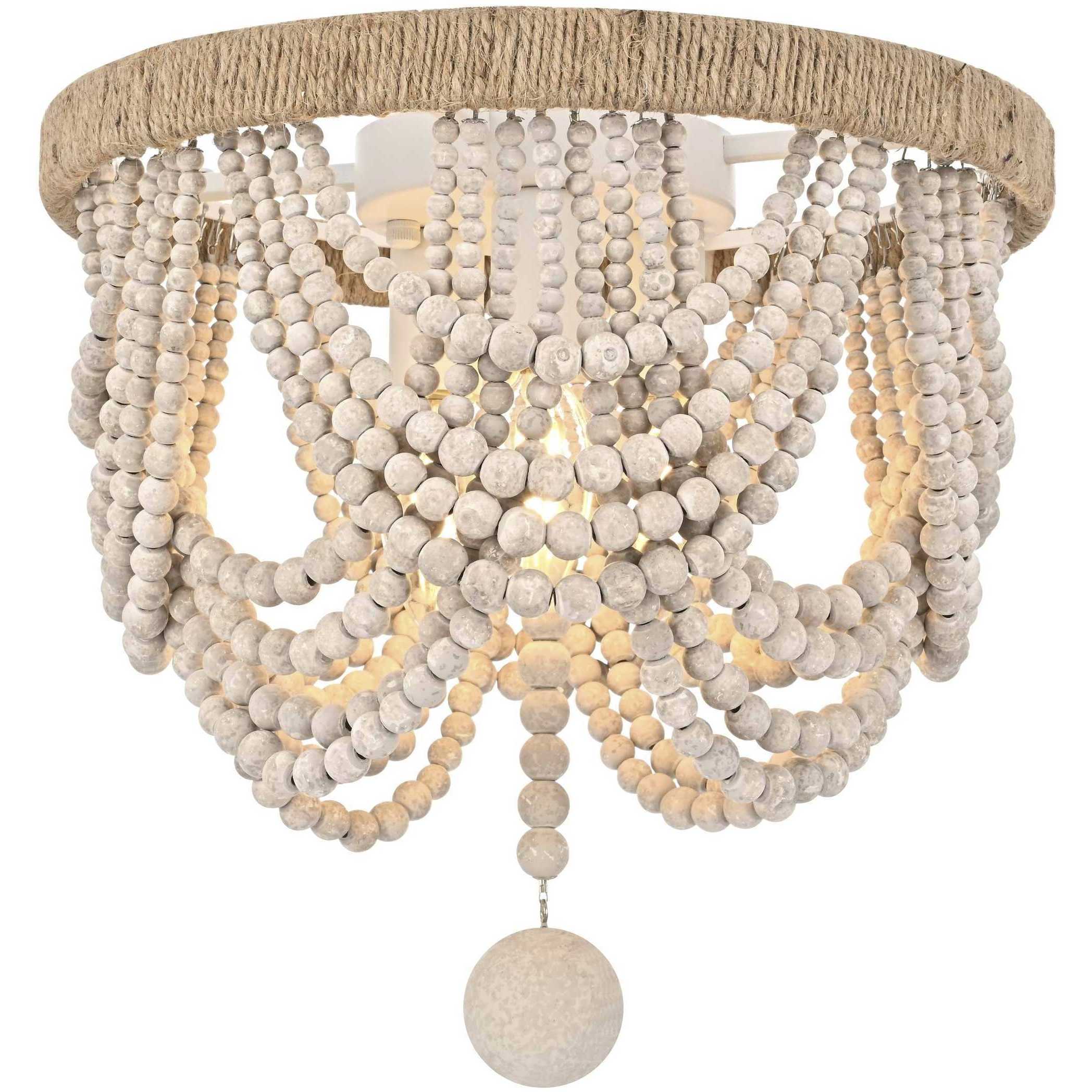 Jolie 3 Light 12 inch Antique White Flush Mount Ceiling Light