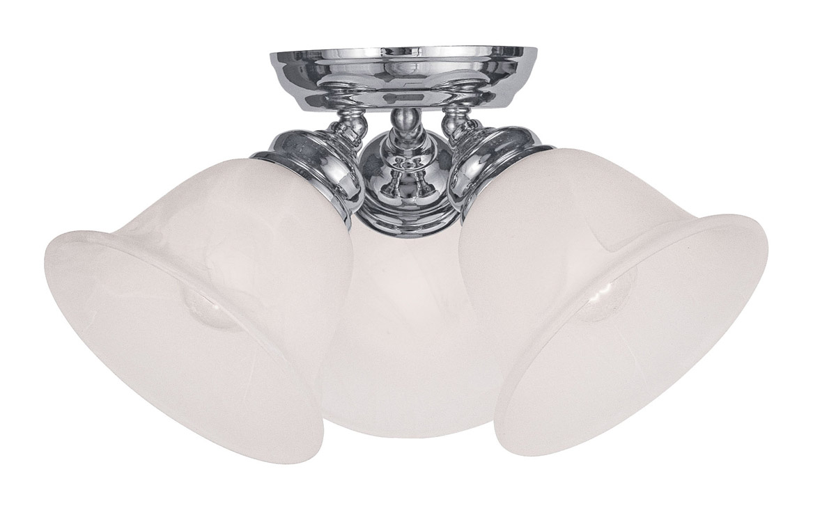 Essex 3 Light 15 inch Polished Chrome Semi-Flush Mount Ceiling Light