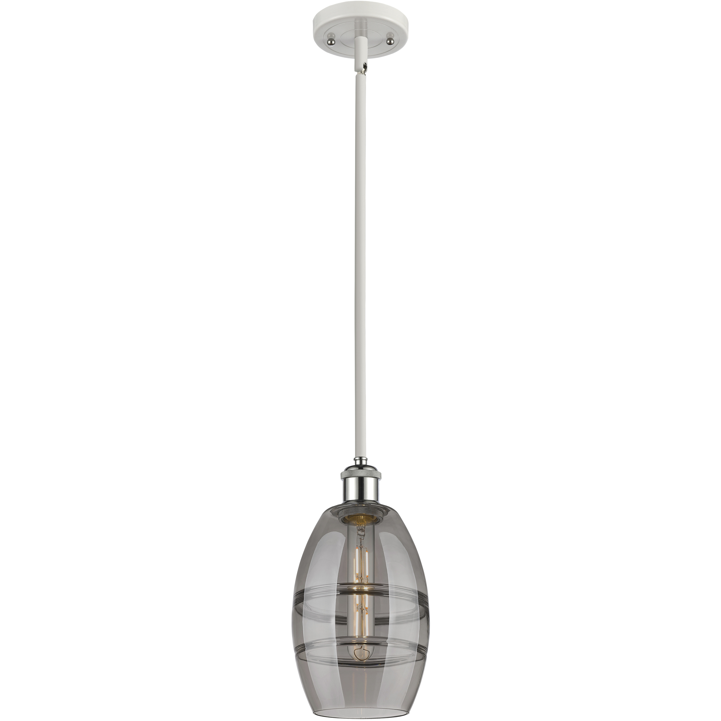 Ballston Vaz 1 Light 5.88 inch White Polished Chrome Stem Hung Mini Pendant Ceiling Light