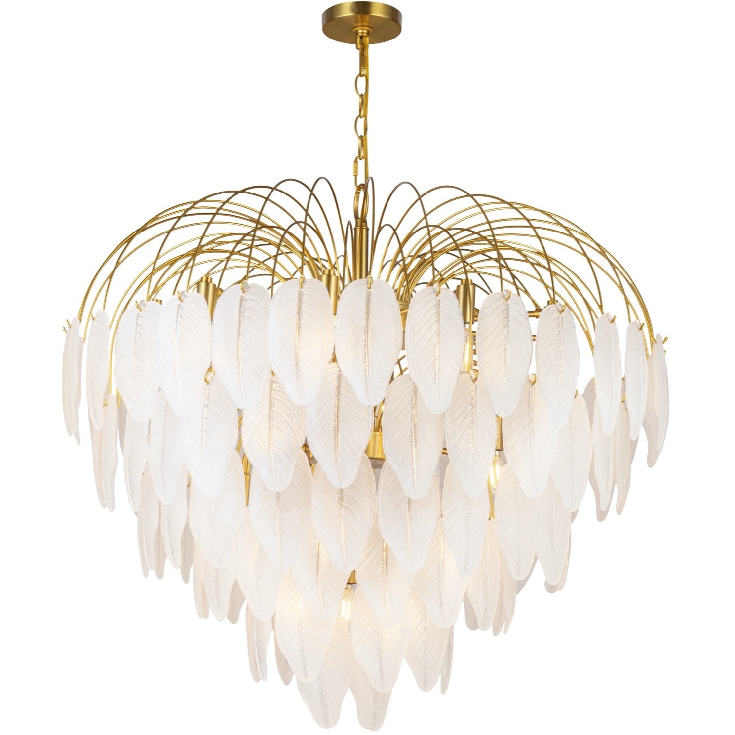 Alessia 24 Light 33.6 inch Brushed Brass and White Chandelier Ceiling Light