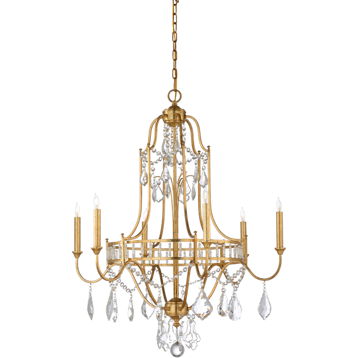 ワイルドウッド　アンティーク　照明 Wildwood 67173 Wildwood 6 Light 30 inch Antique Gold Leaf