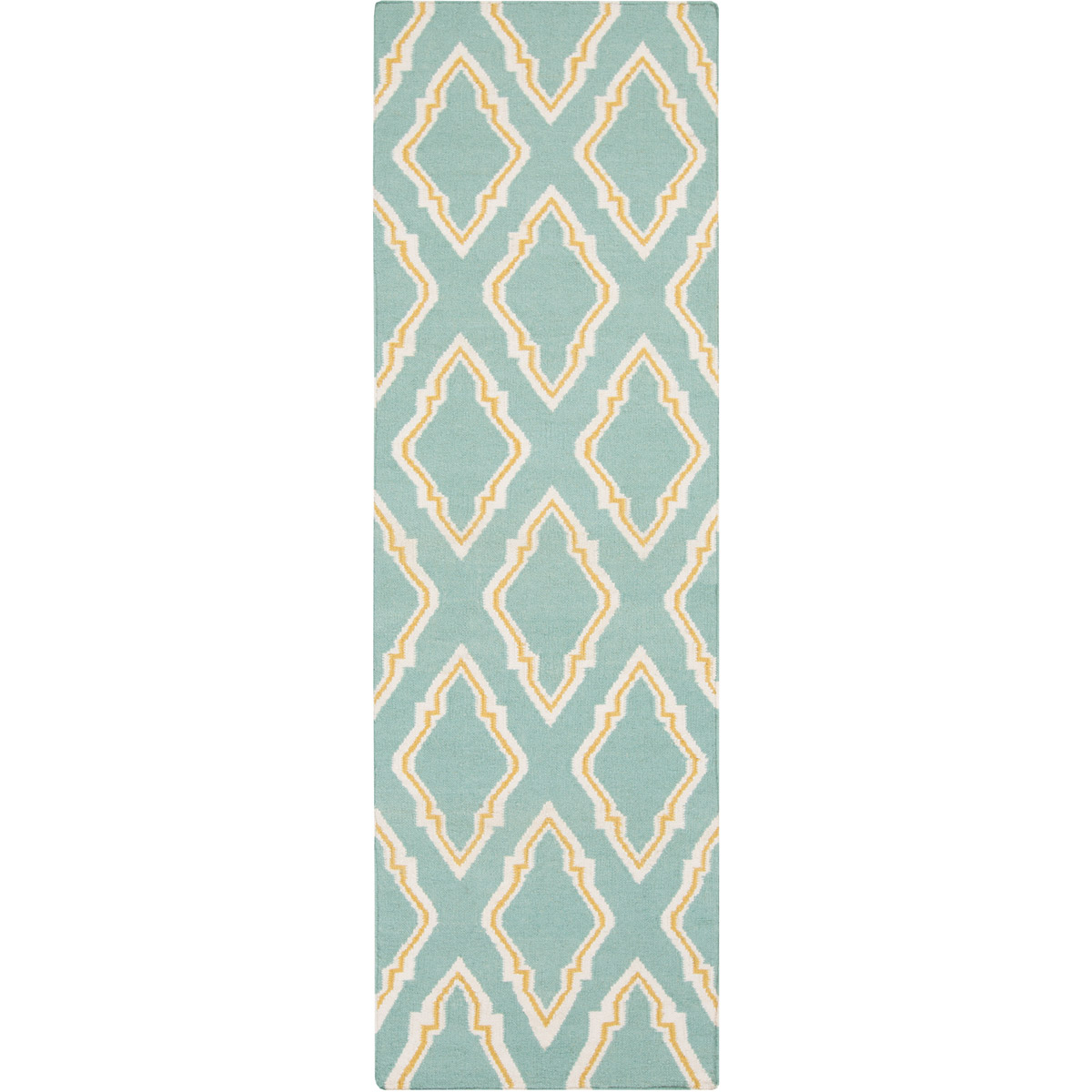 Fallon 96 X 30 inch Aqua, Mustard, Cream Rug