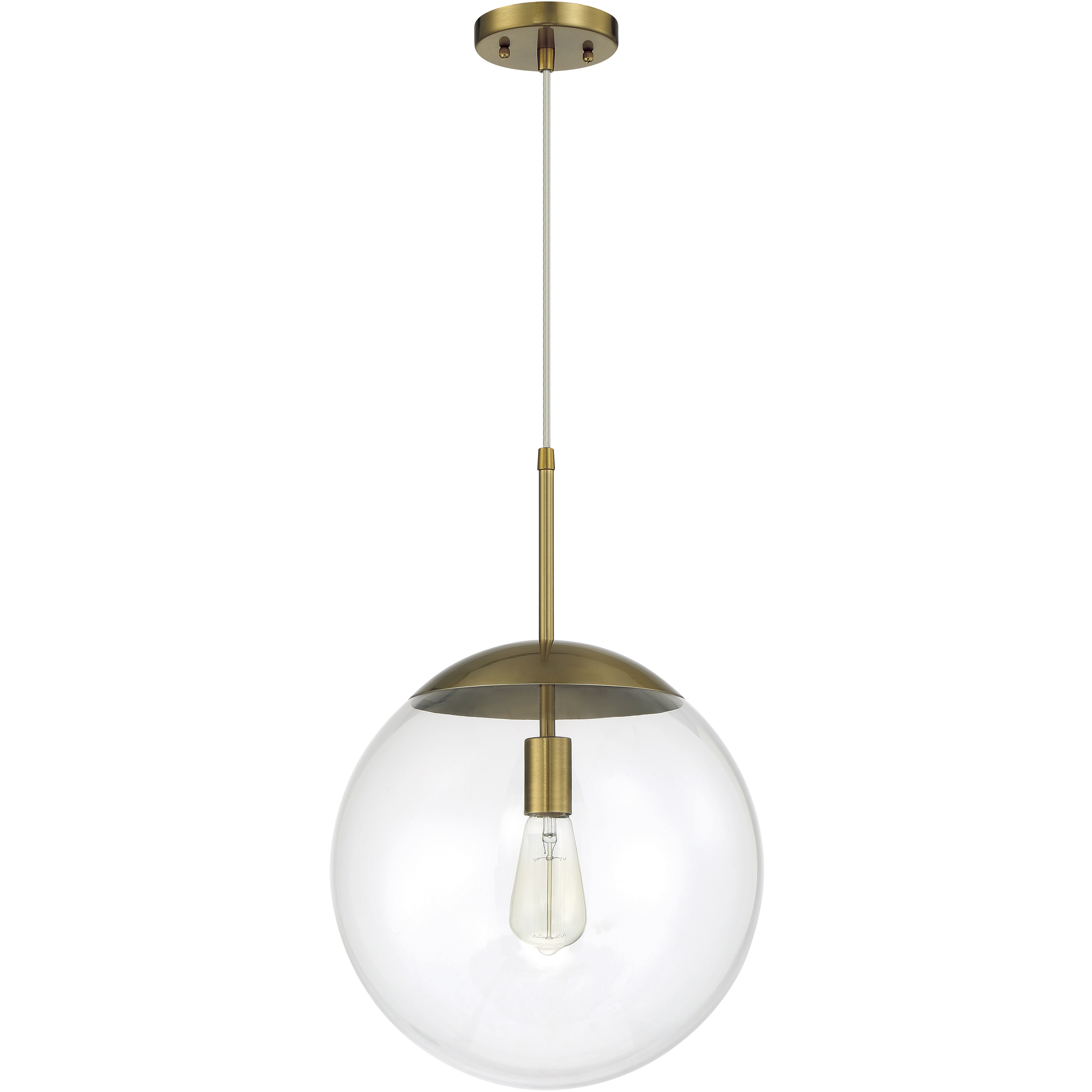 Gaze 1 Light 14 inch Satin Brass Pendant Ceiling Light in Clear Glass