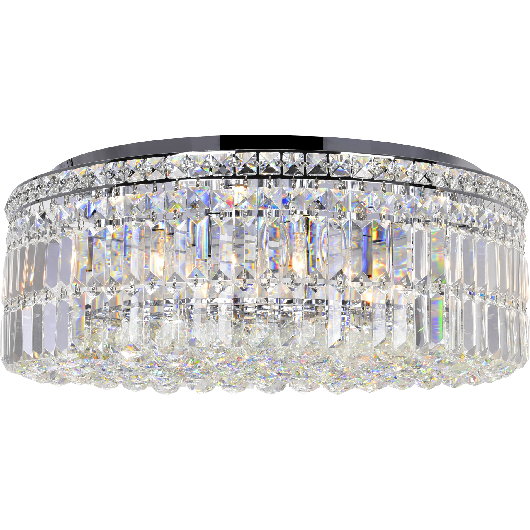 Colosseum 10 Light 24 inch Chrome Flush Mount Ceiling Light