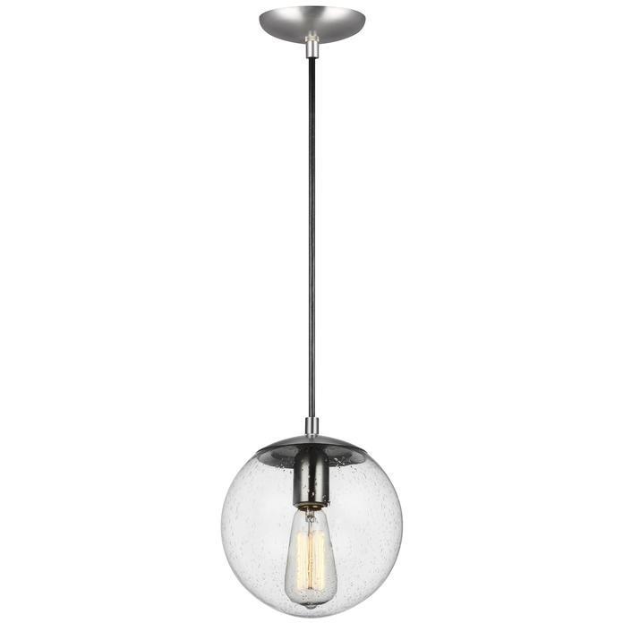 Leo - Hanging Globe 1 Light 8 inch Satin Aluminum Pendant Ceiling Light