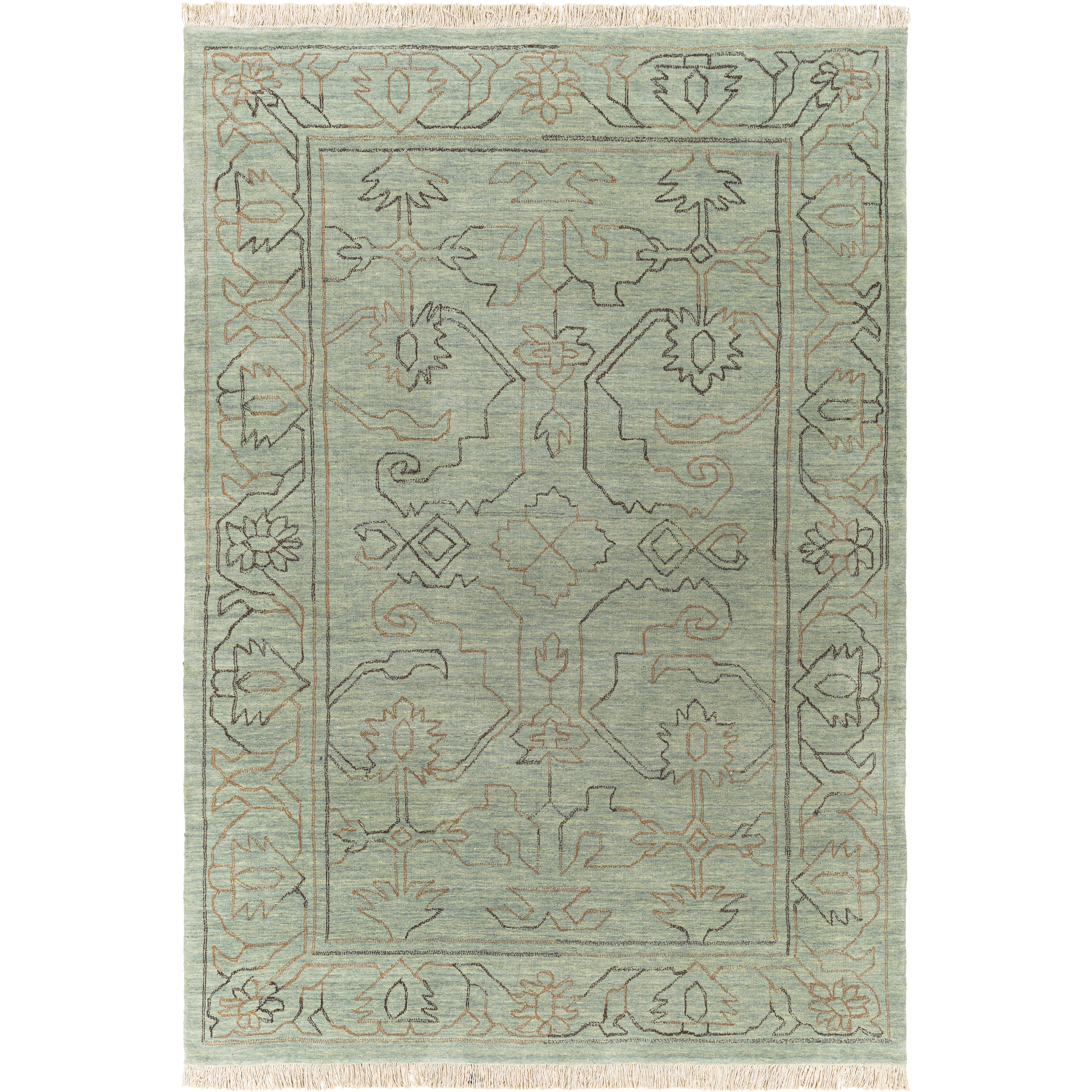 Wilmington 108 X 72 inch Dusty Sage Rug in 6 X 9, Rectangle
