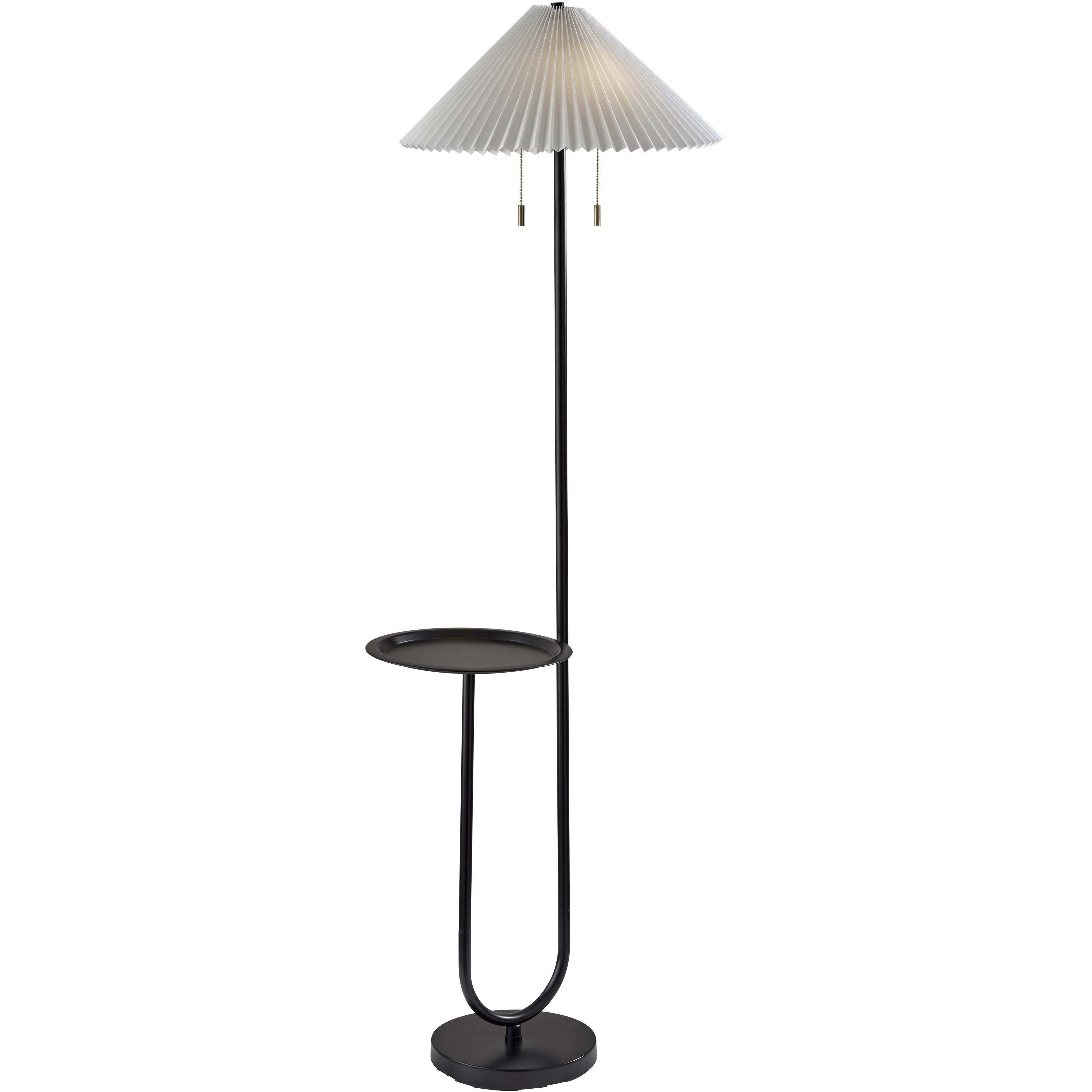Uma 63 inch 100 watt Black Shelf Floor Lamp Portable Light