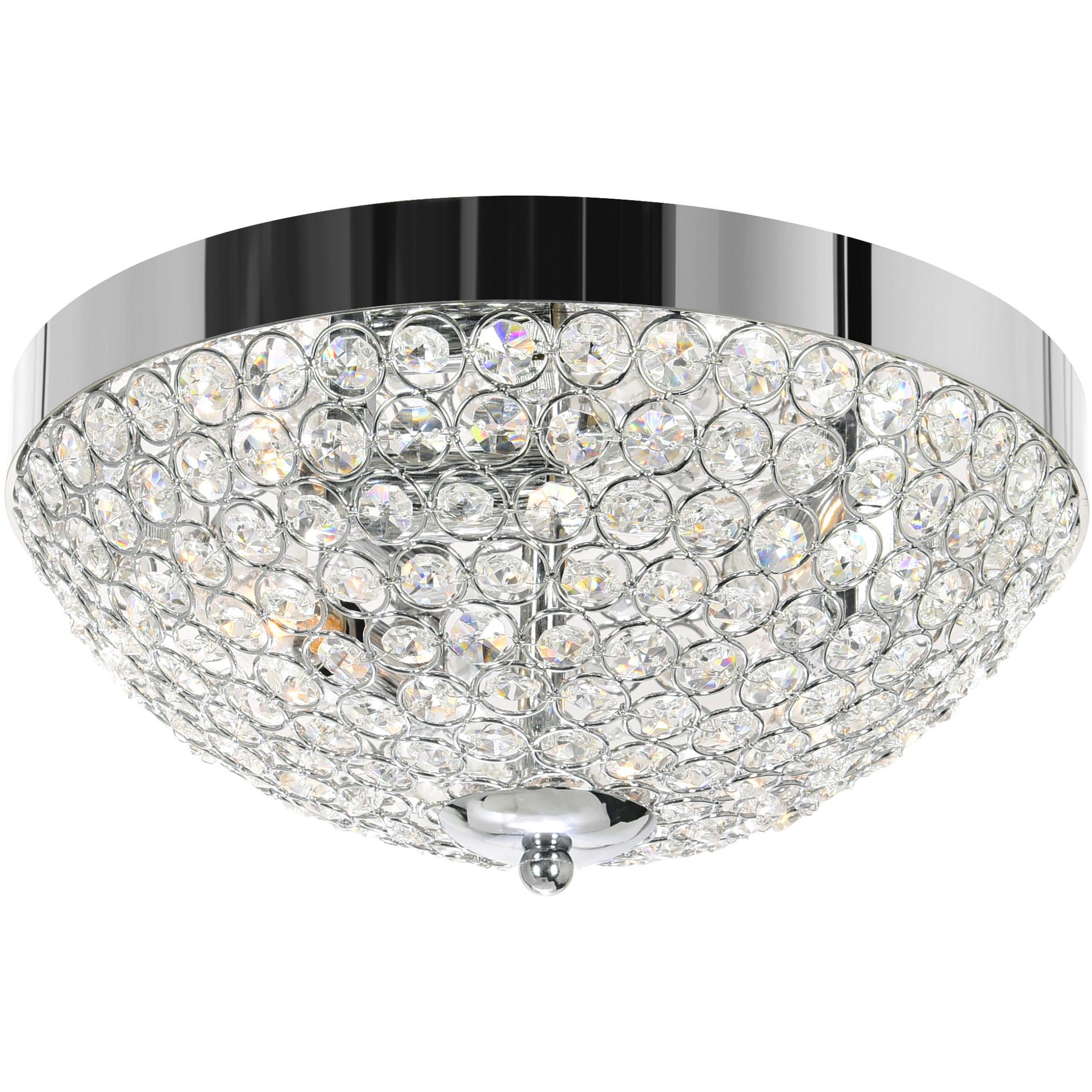 Globe 3 Light 12 inch Chrome Bowl Flush Mount Ceiling Light