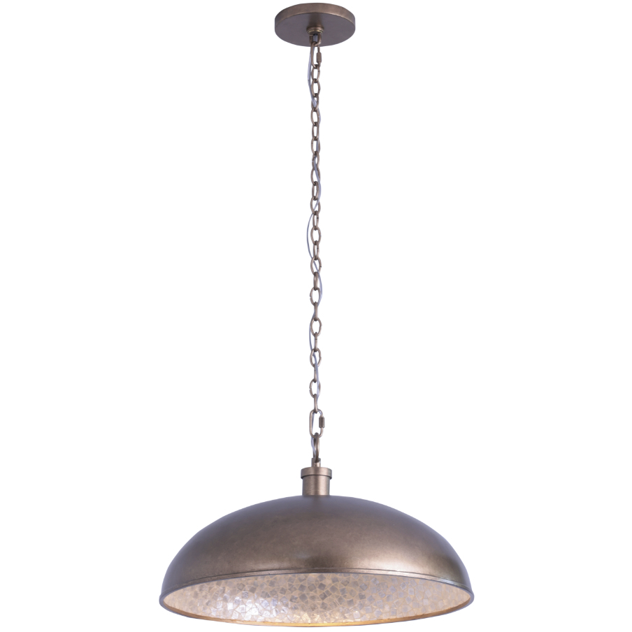 Emblem 1 Light 20 inch Pearlized Antique Brass Pendant Ceiling Light