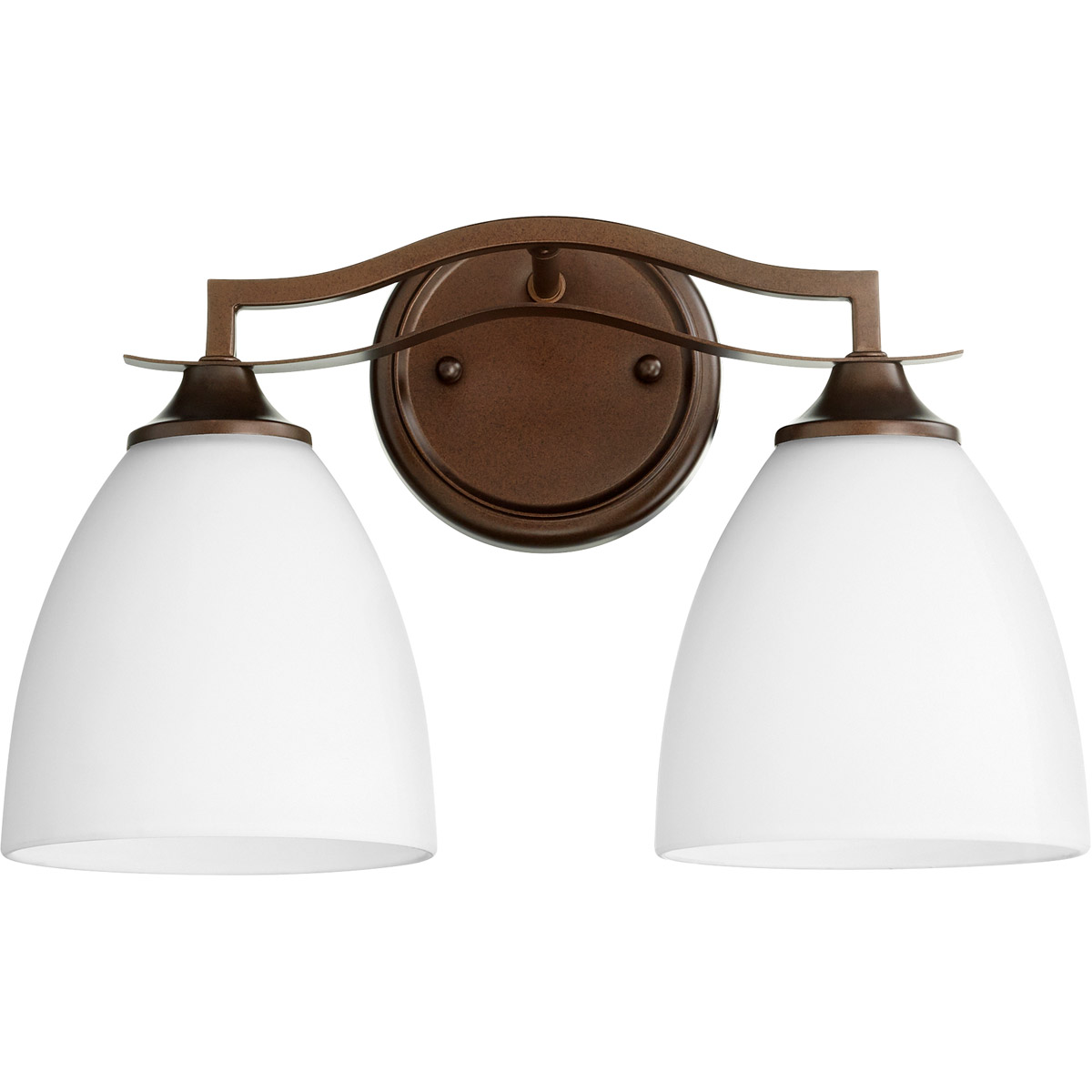 Jardin 2 Light 14.5 inch Oiled Bronze Vanity Light Wall Light in Satin Opal