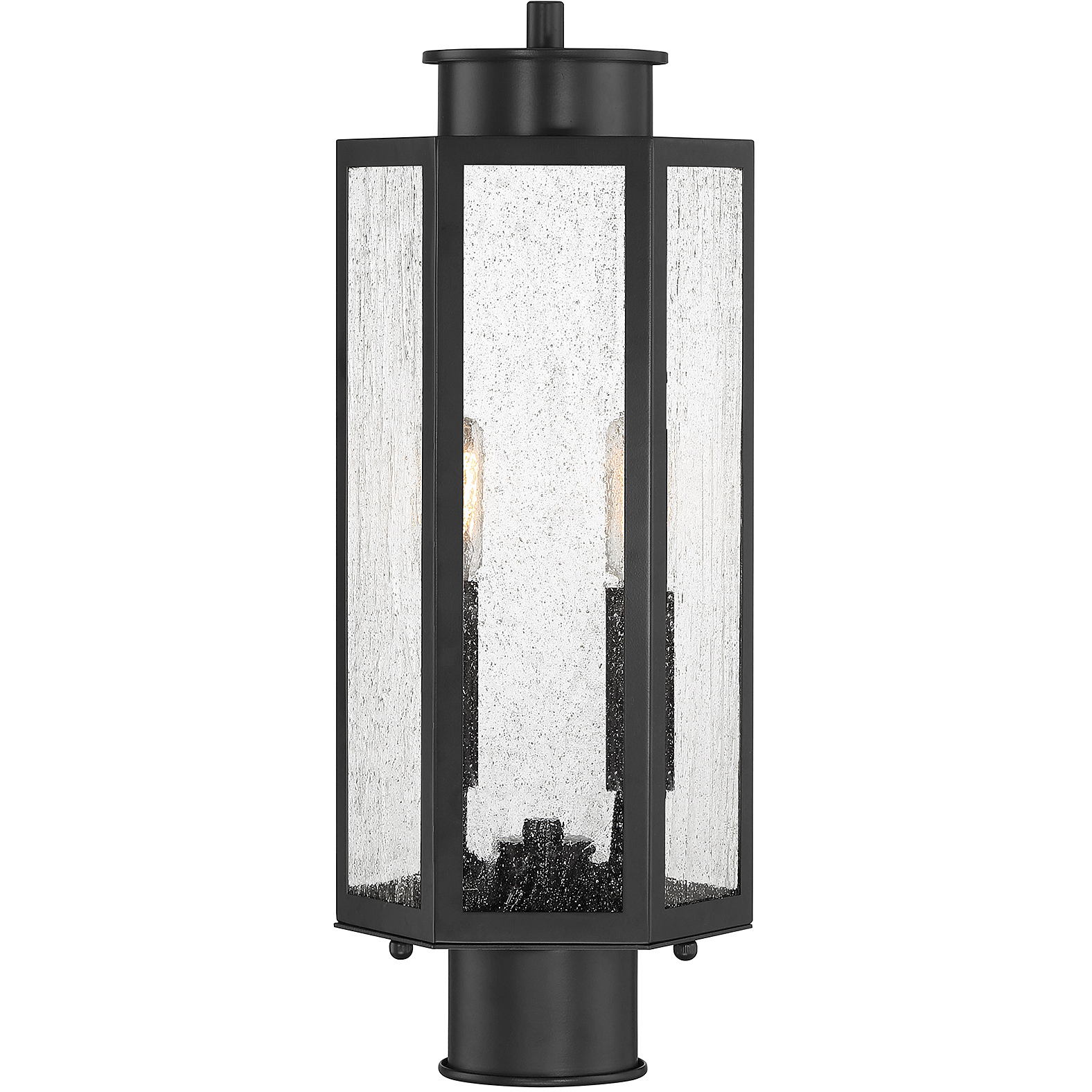 Hawthorne 2 Light 17.25 inch Black Outdoor Post Lantern, Lighting One