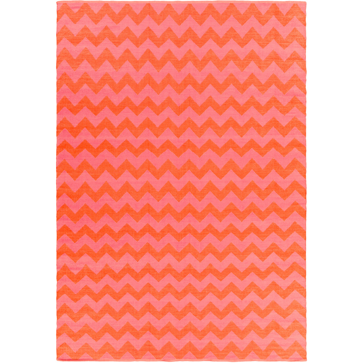 Picnic 63 X 39 inch Bright Orange, Bright Pink Rug