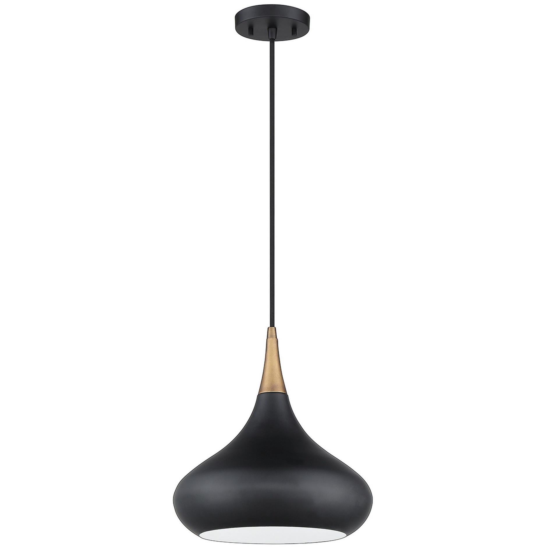 Medina 1 Light 12 inch Black and Brass Pendant Ceiling Light