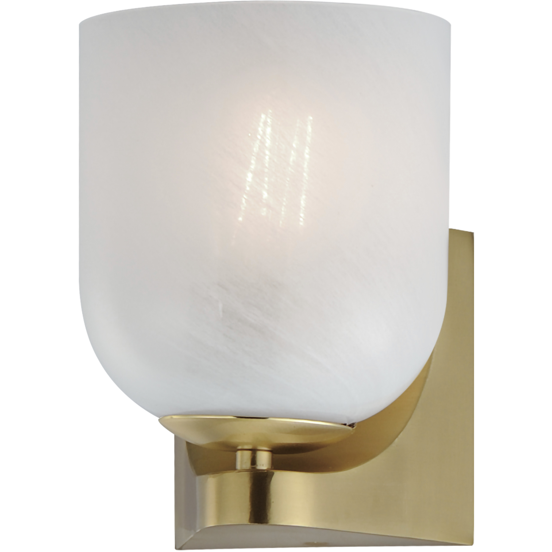Scoop 1 Light 5.5 inch Natural Aged Brass Bath Vanity Wall Light in Marble