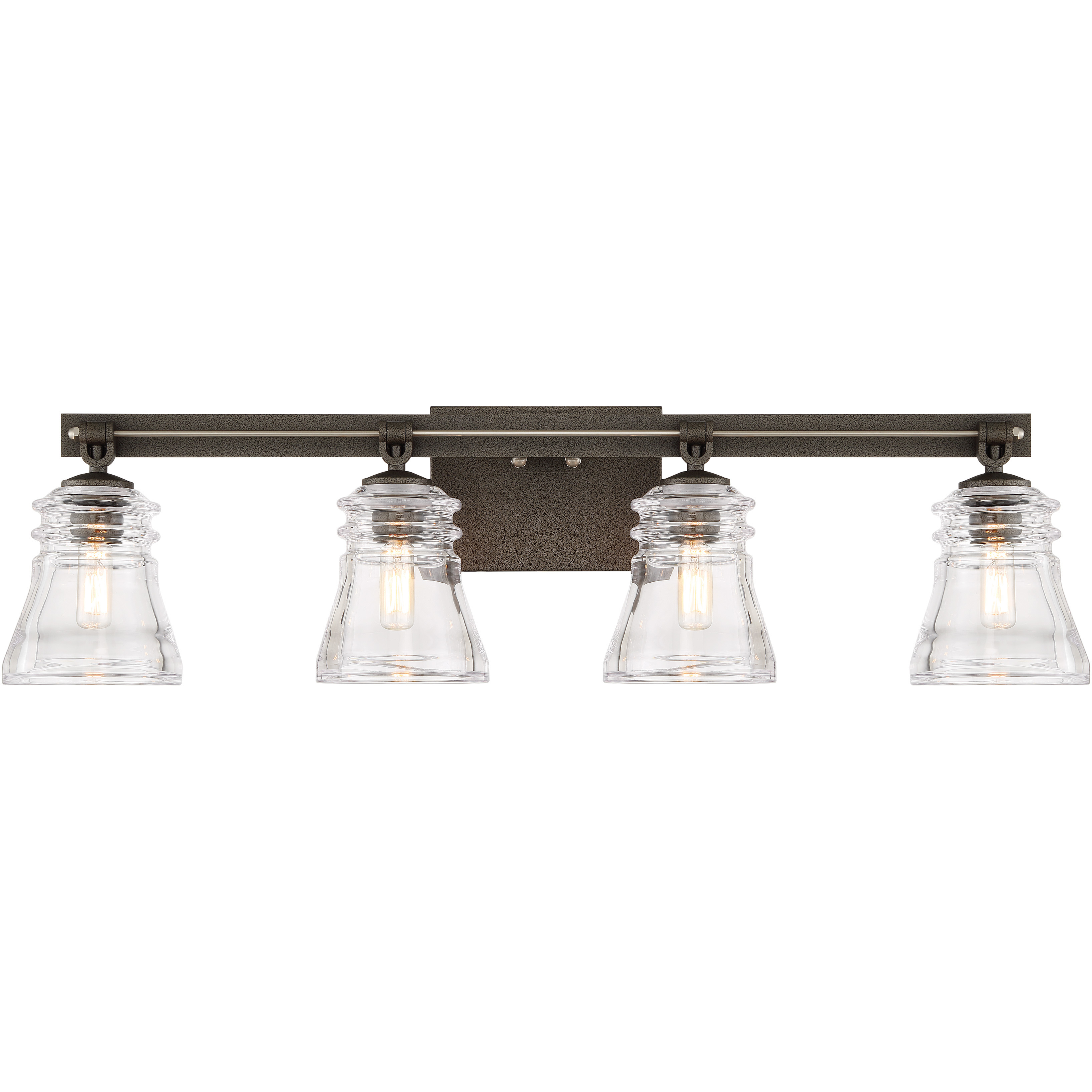Graham Avenue 4 Light 31 inch Smoked Iron/Brushed Nickel Bath Light Wall Light
