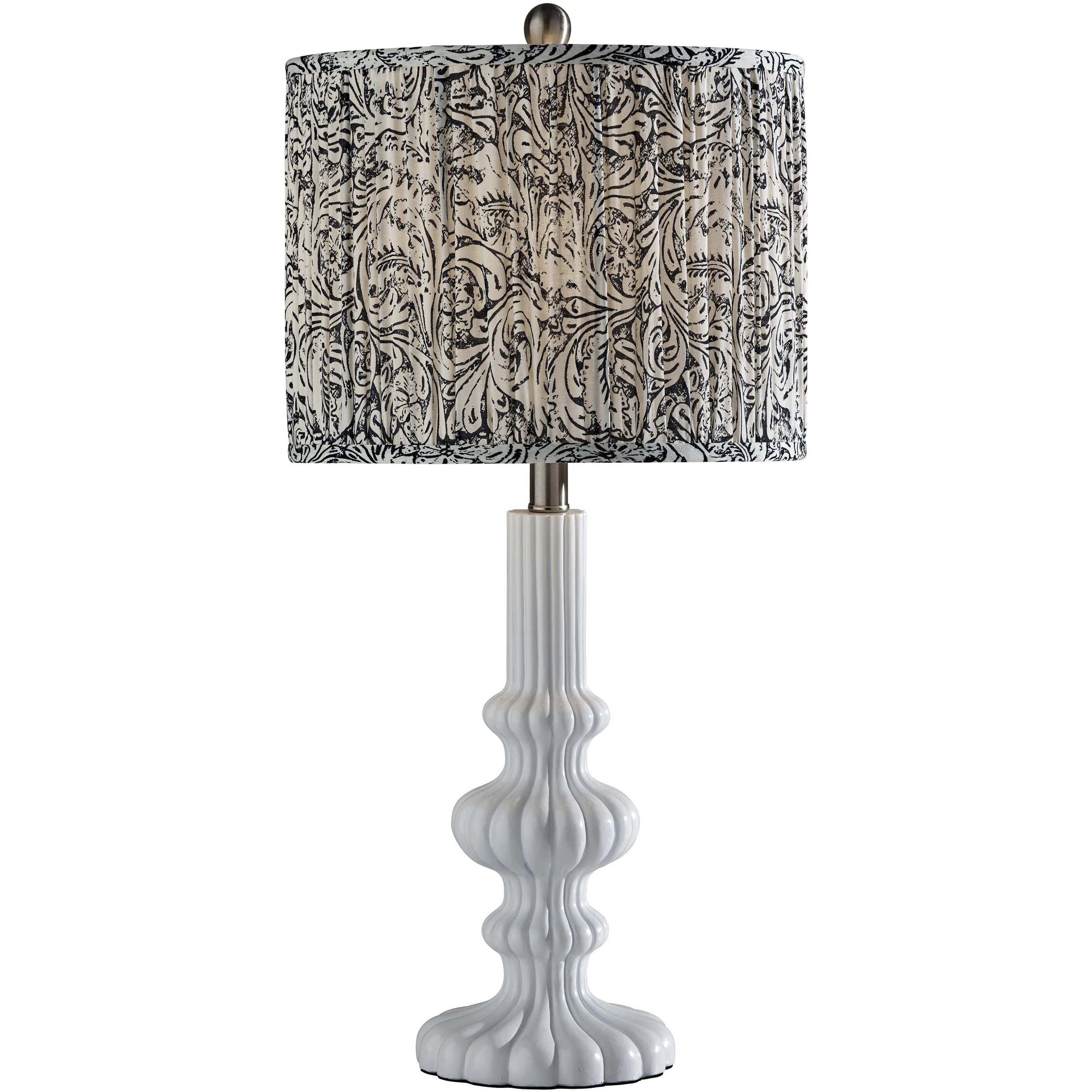 Ambrose 27 inch 100 watt White Table Lamp Portable Light, Large