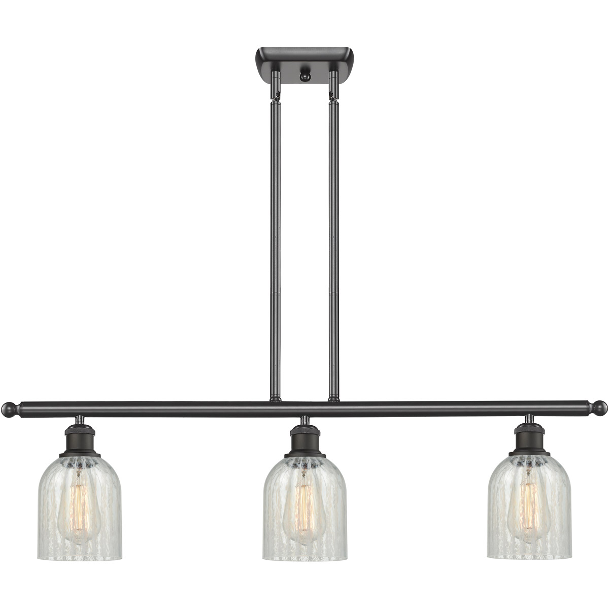 Ballston Caledonia LED 36 inch Oil Rubbed Bronze Island Light Ceiling Light in Mouchette Glass, Ballston