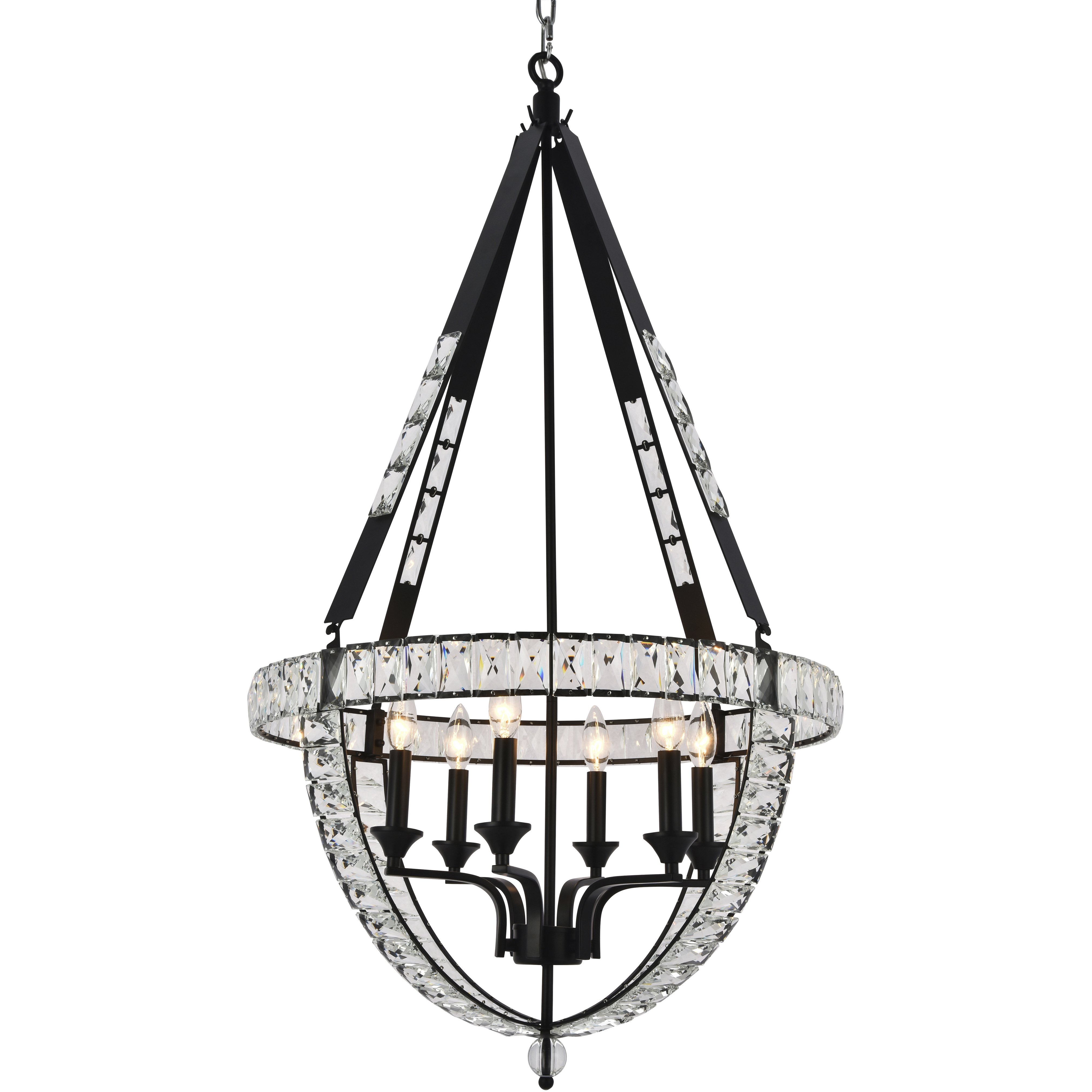 Canada 6 Light 24 inch Matte Black Chandelier Ceiling Light
