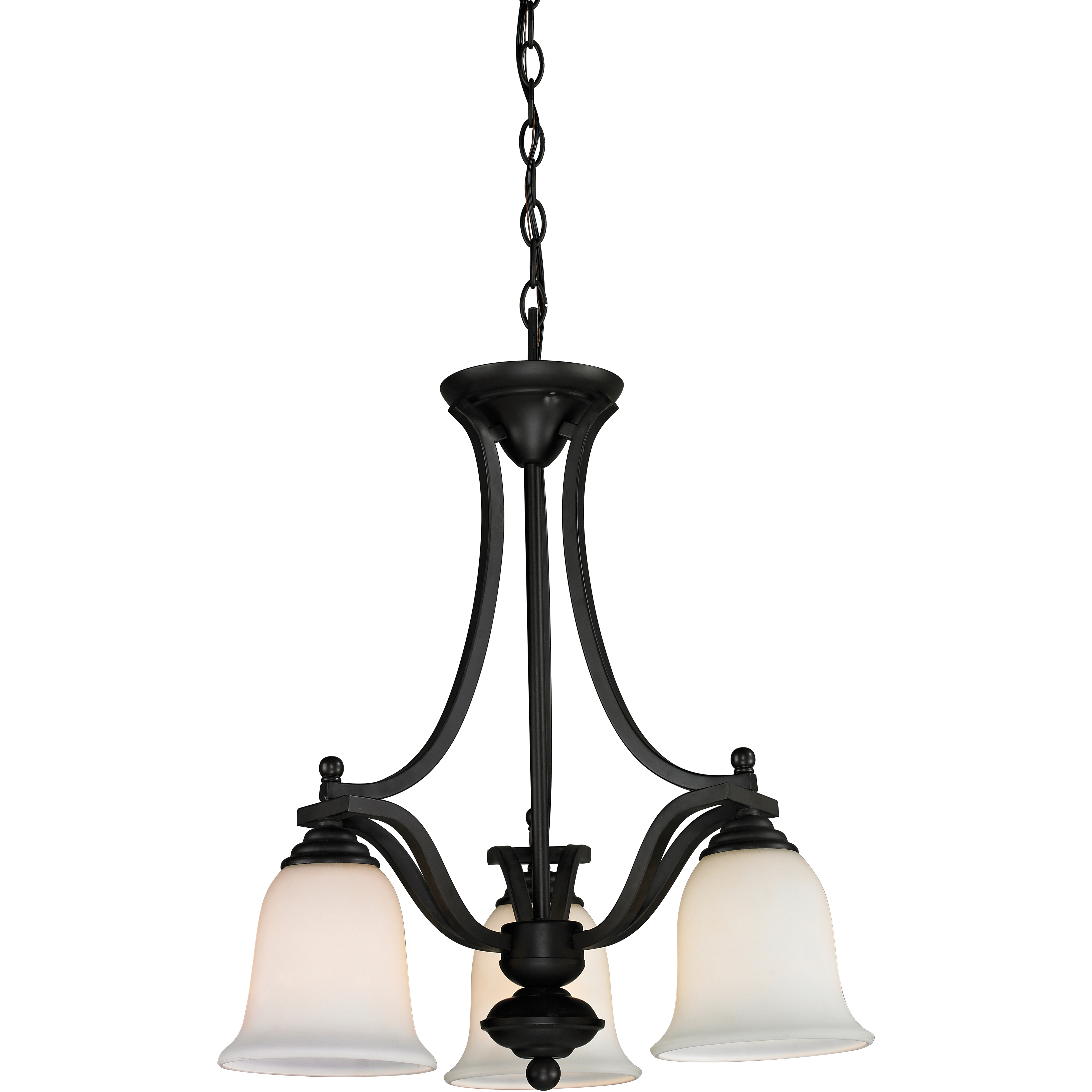 Lagoon 3 Light 20 inch Matte Black Chandelier Ceiling Light