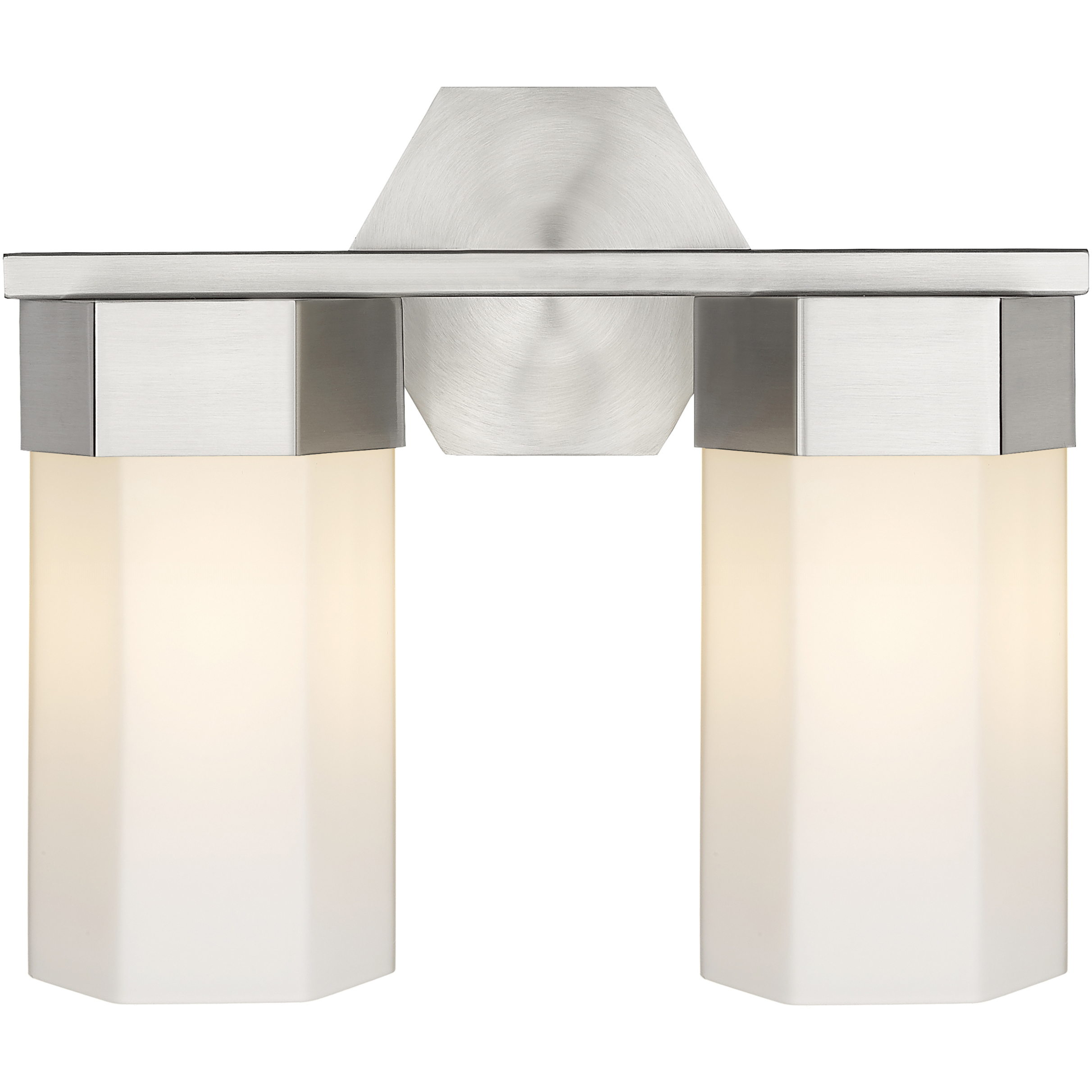 Claverack 2 Light 13.63 inch Satin Nickel Bath Vanity Light Wall Light in Matte White Glass