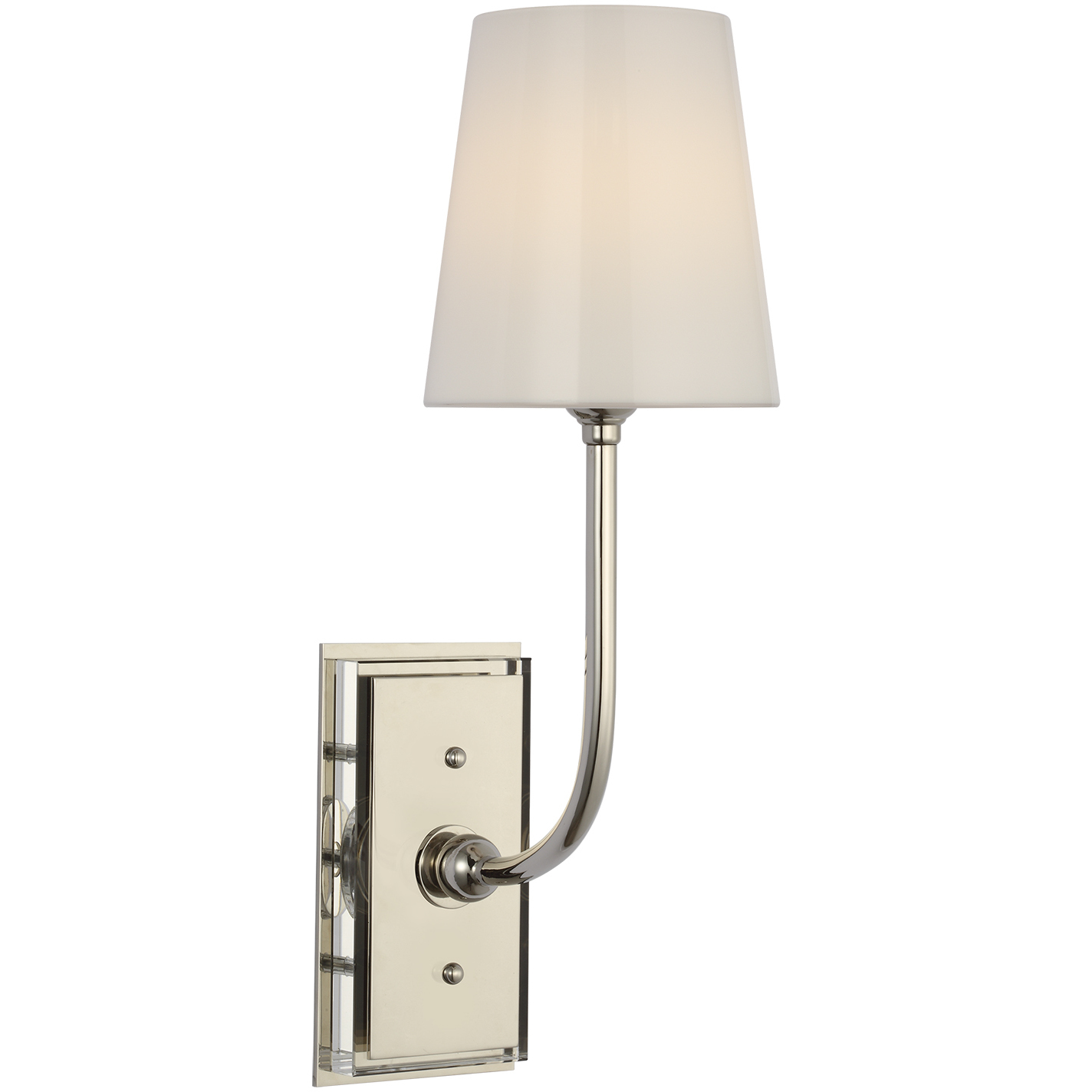 Thomas O'Brien Hulton LED 5.5 inch Polished Nickel Cordless Single Sconce Wall Light in White Glass