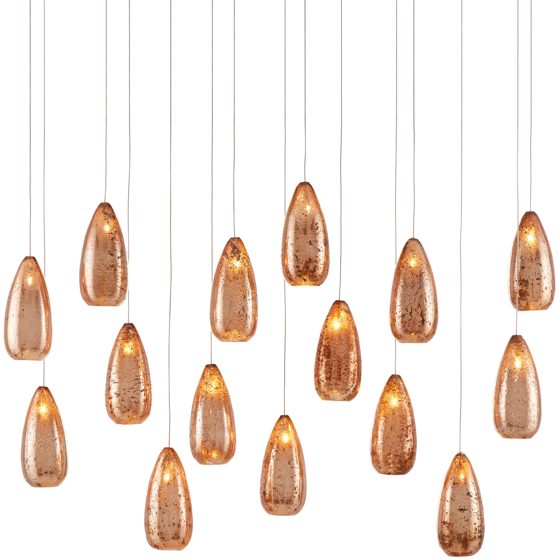 Rame 15 Light 48 inch Silver Multi-Drop Pendant Ceiling Light