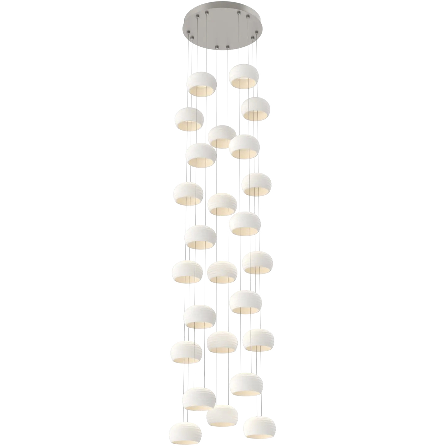 Torno LED 20 inch Metallic Beige Silver with Chalk Stack Multi-Pendant Ceiling Light