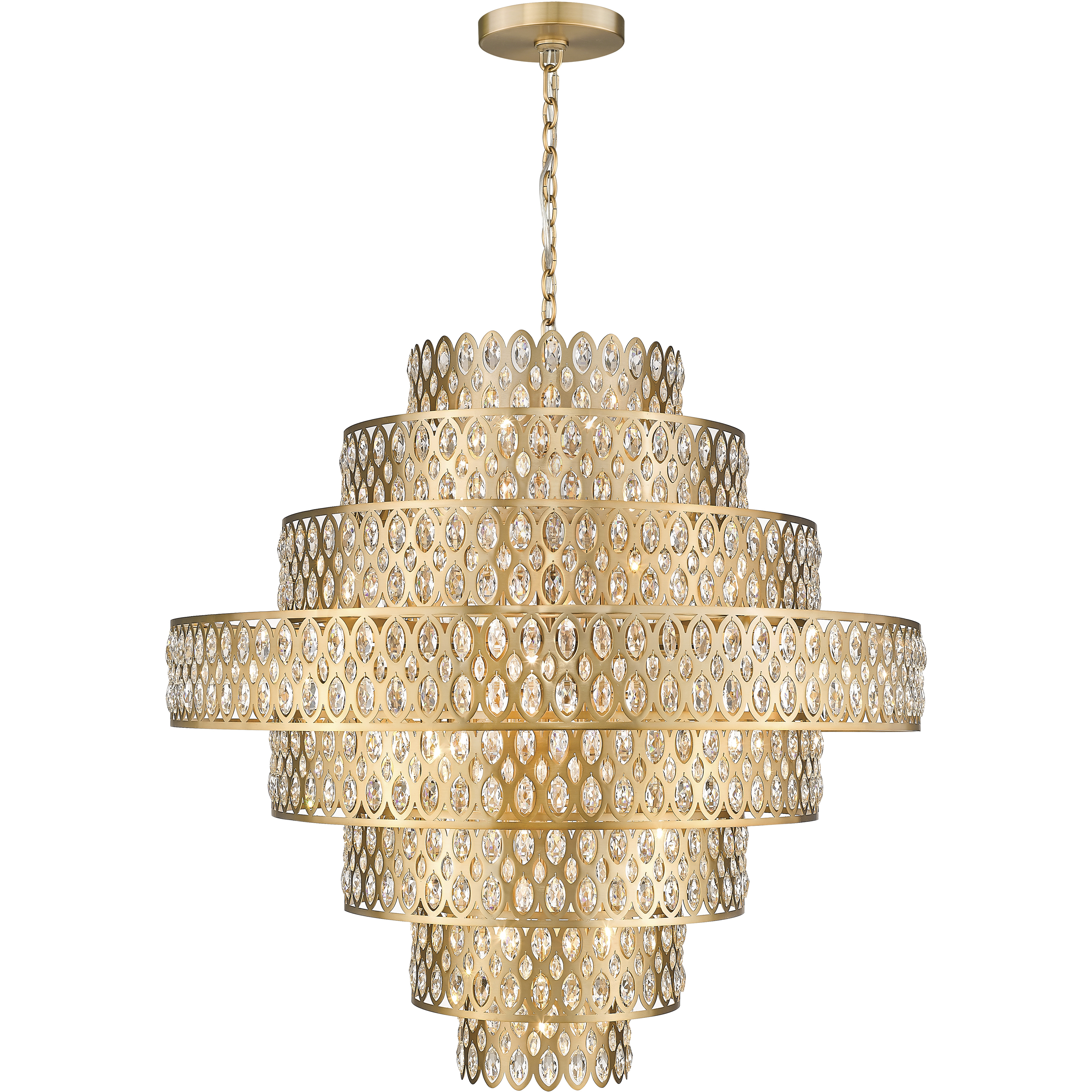 Dealey 25 Light 44.75 inch Heirloom Brass Chandelier Ceiling Light