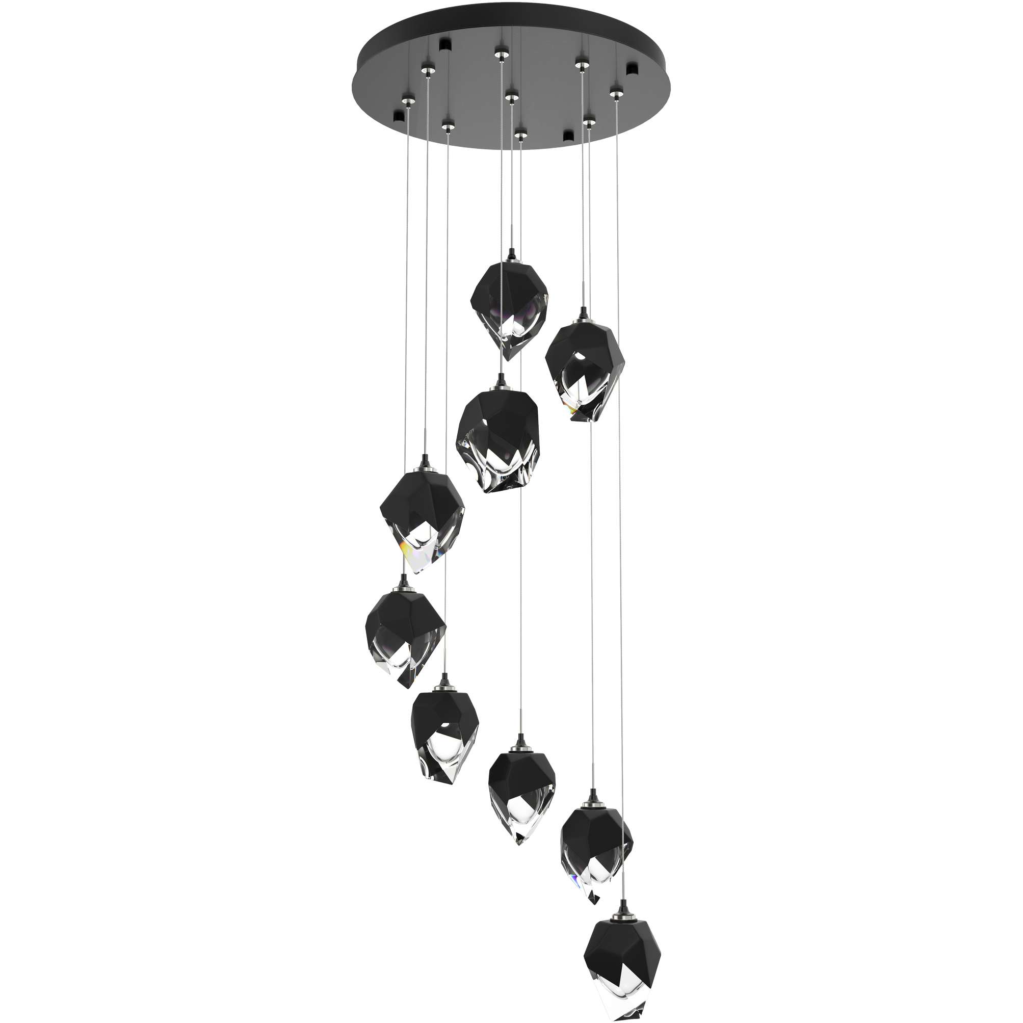 Chrysalis 9 Light 20.5 inch Ink Pendant Ceiling Light in Black Crystal, Standard