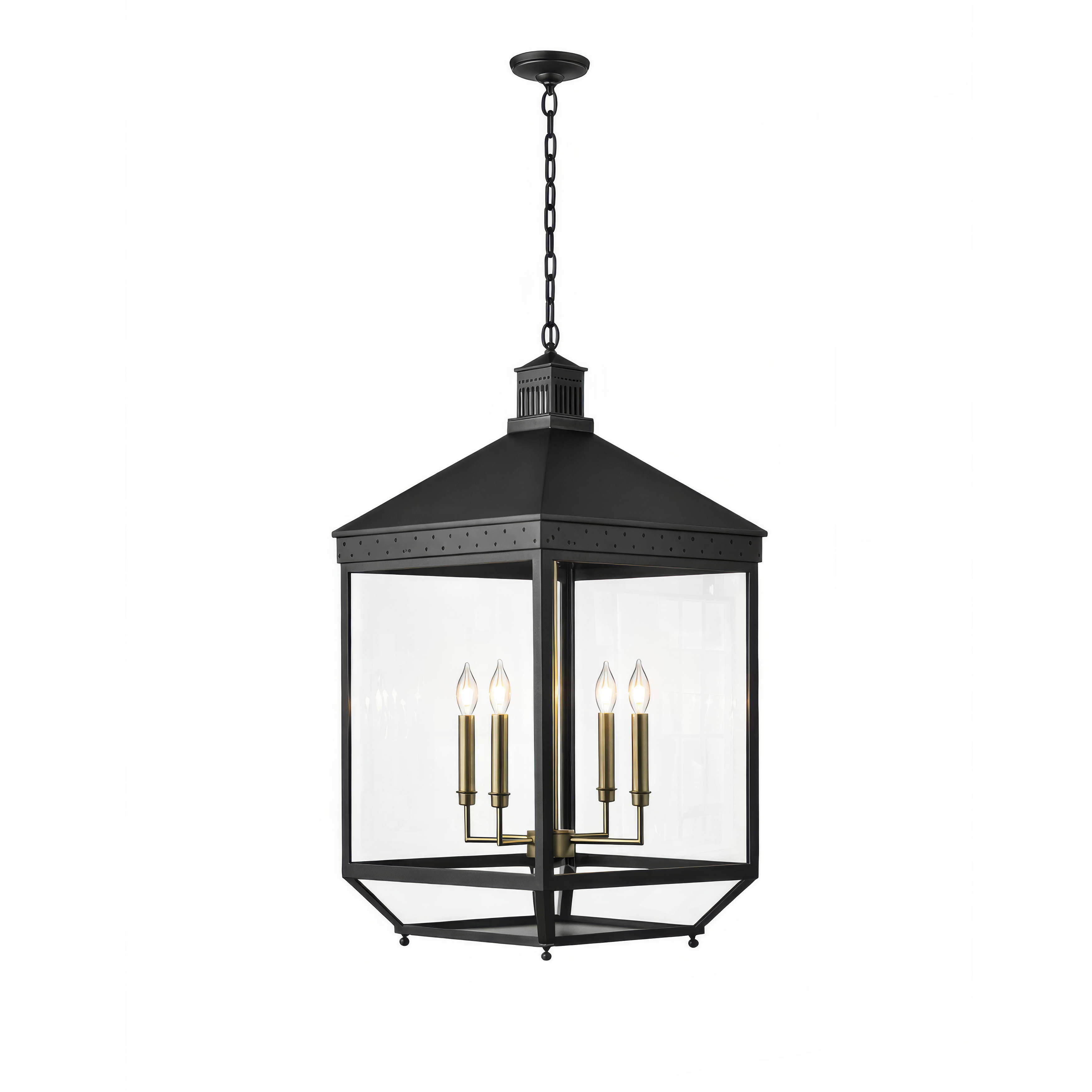 Midnight Manor 4 Light 18.5 inch Blackened Zinc and Antique Bronze Pendant Ceiling Light