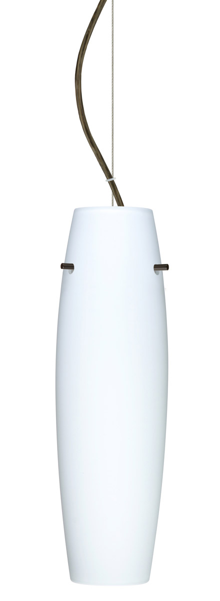Suzi 1 Light Bronze Pendant Ceiling Light in Incandescent, Opal Matte Glass