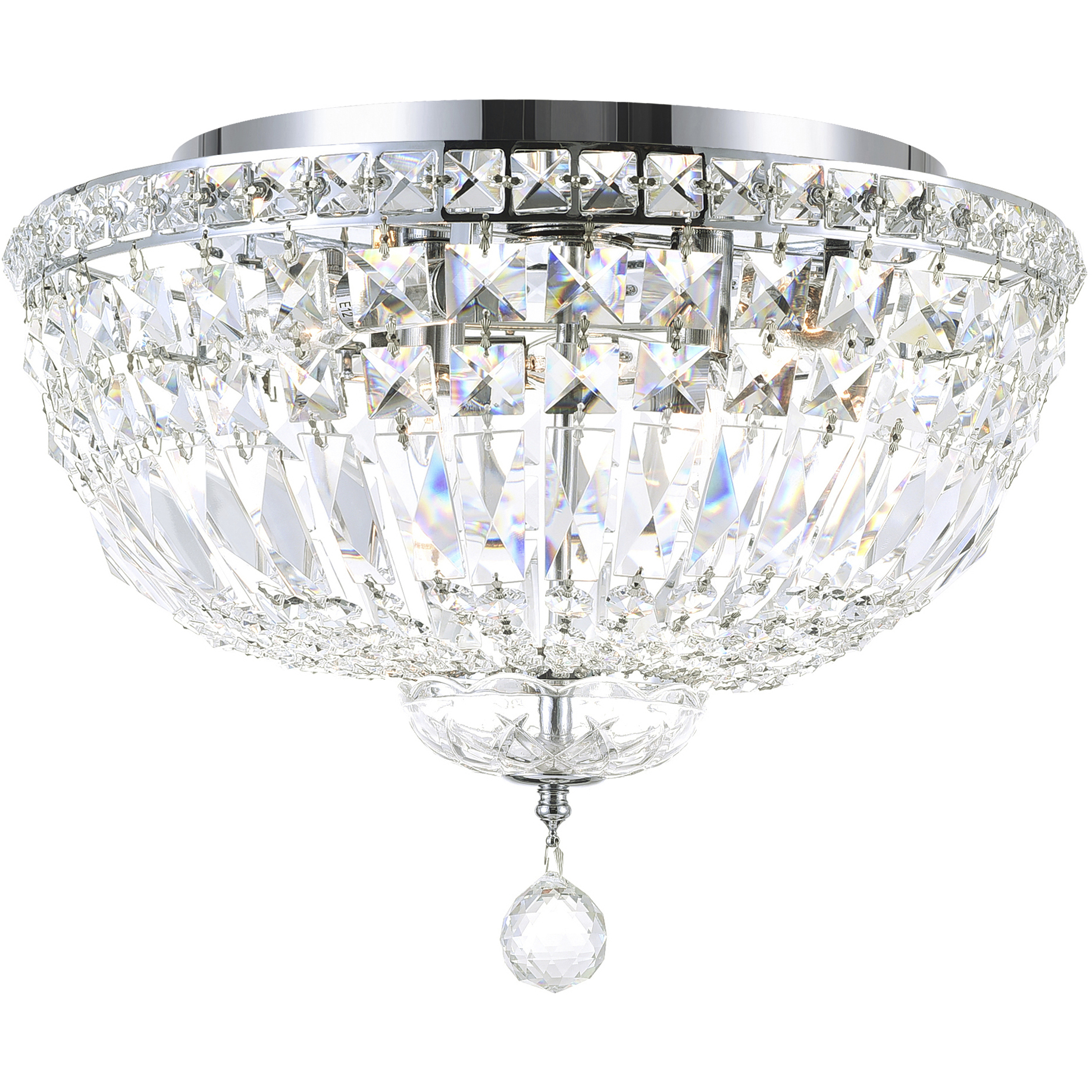 Stefania 5 Light 16 inch Chrome Bowl Flush Mount Ceiling Light