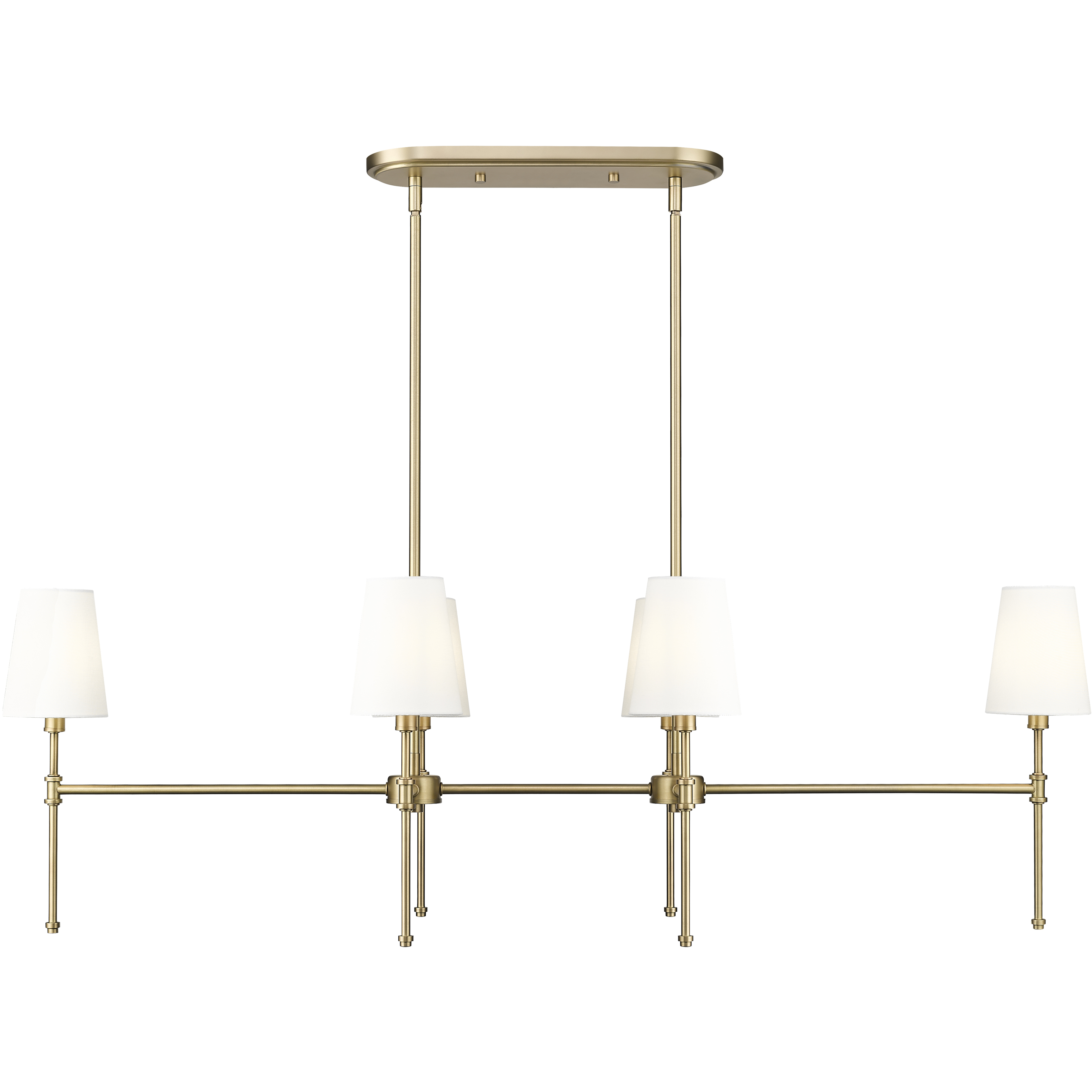 Adorra 6 Light 48 inch Vintage Brass Linear Chandelier Ceiling Light