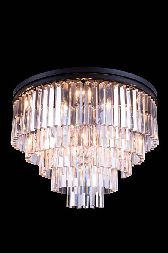 Sydney 17 Light 32 inch Matte Black Flush Mount Ceiling Light in Clear, Urban Classic