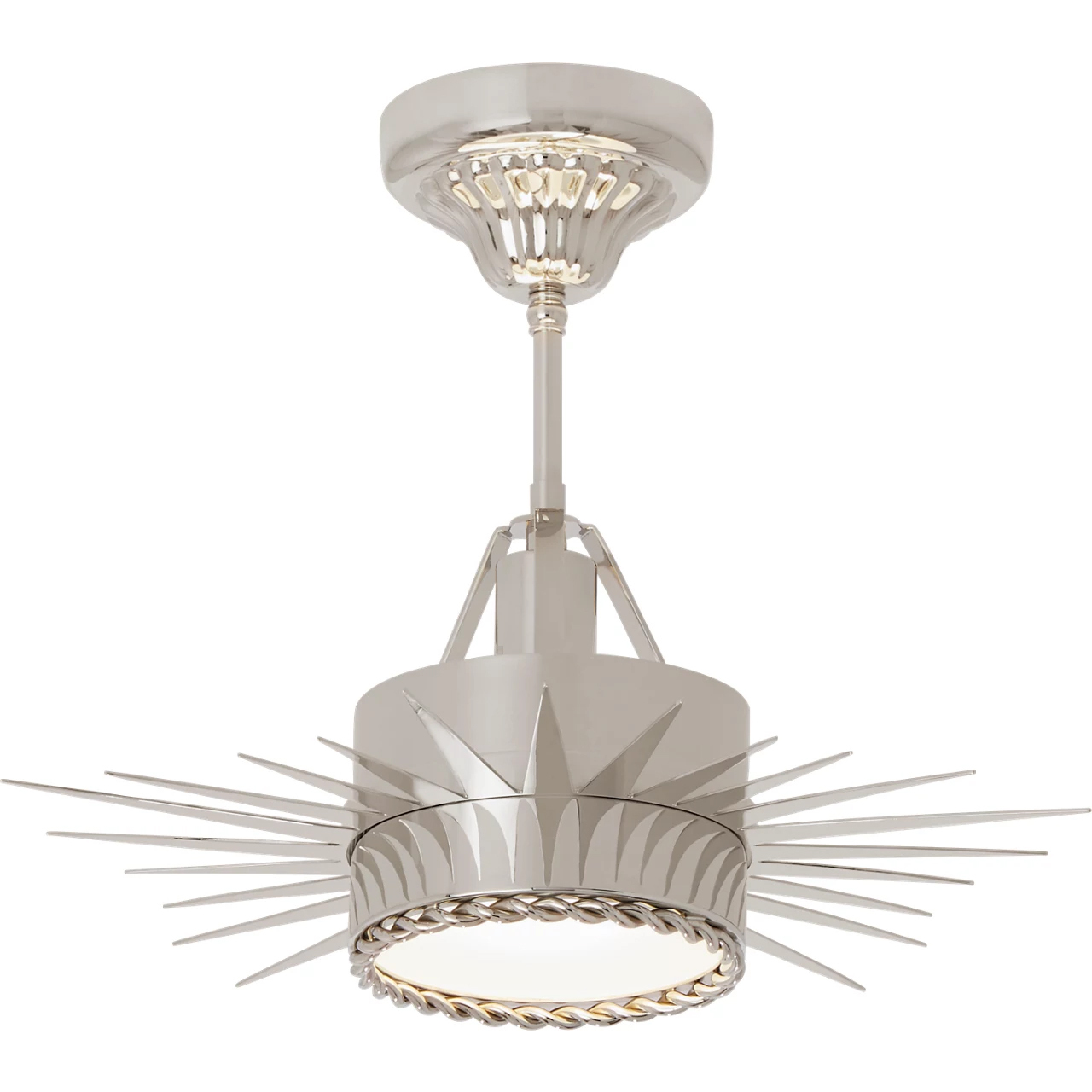 Suzanne Kasler Soleil 1 Light 16 inch Polished Nickel Semi-Flush Mount Ceiling Light, Small