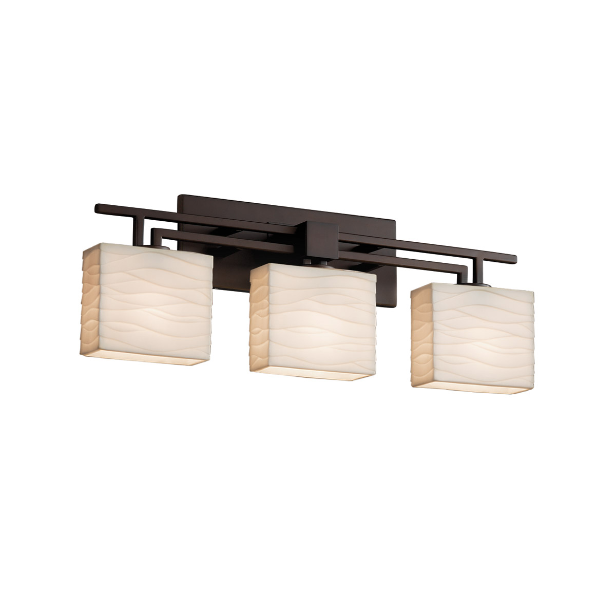 Porcelina 3 Light 26 inch Brushed Nickel Vanity Light Wall Light in Waterfall, Incandescent