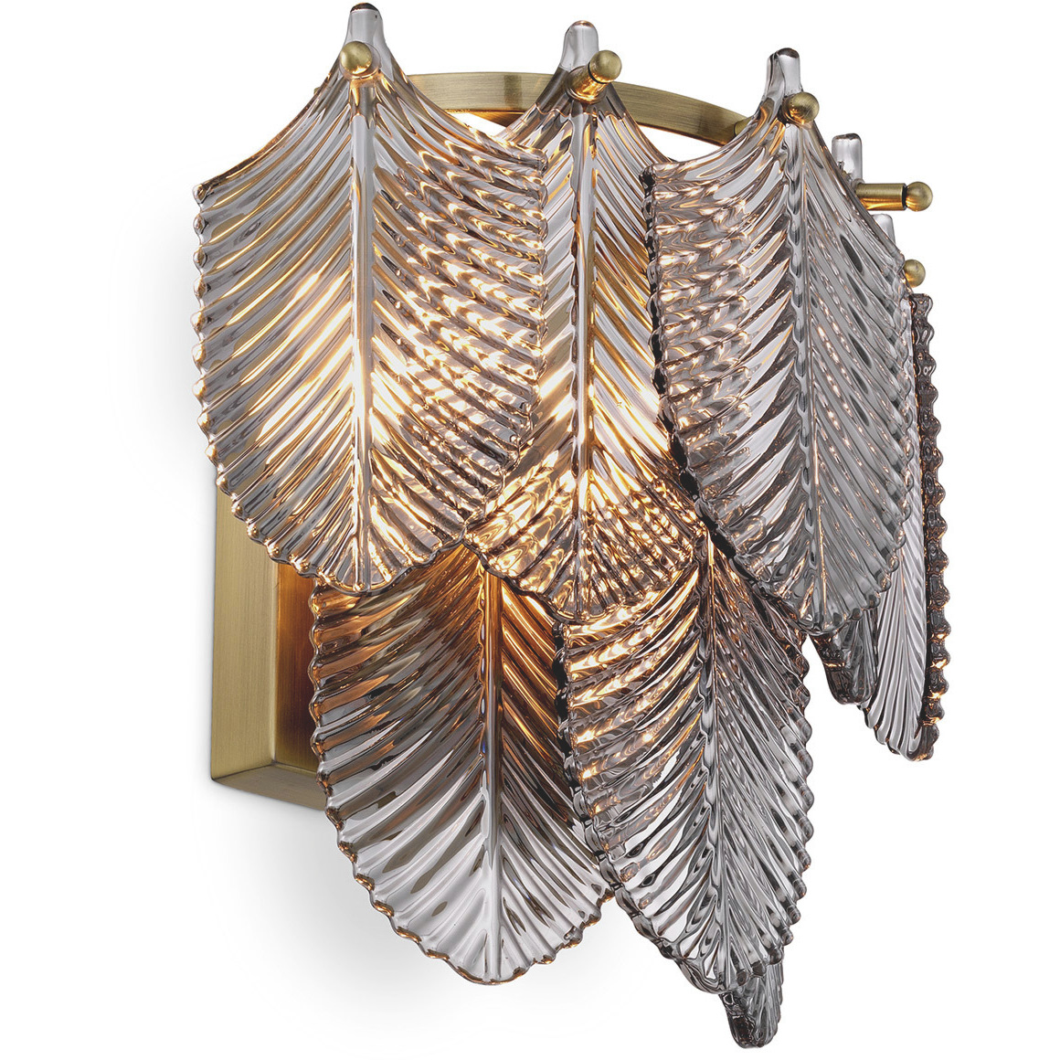 Verbier 2 Light 10.83 inch Light Brushed Brass and Smoke Glass Wall Lamp Wall Light